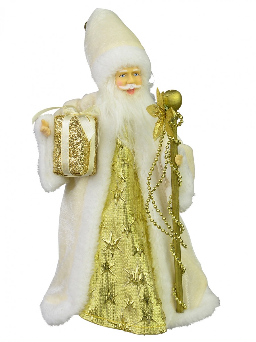 Traditional Father Christmas With Gift & Staff Ornament Or Tree Topper ...