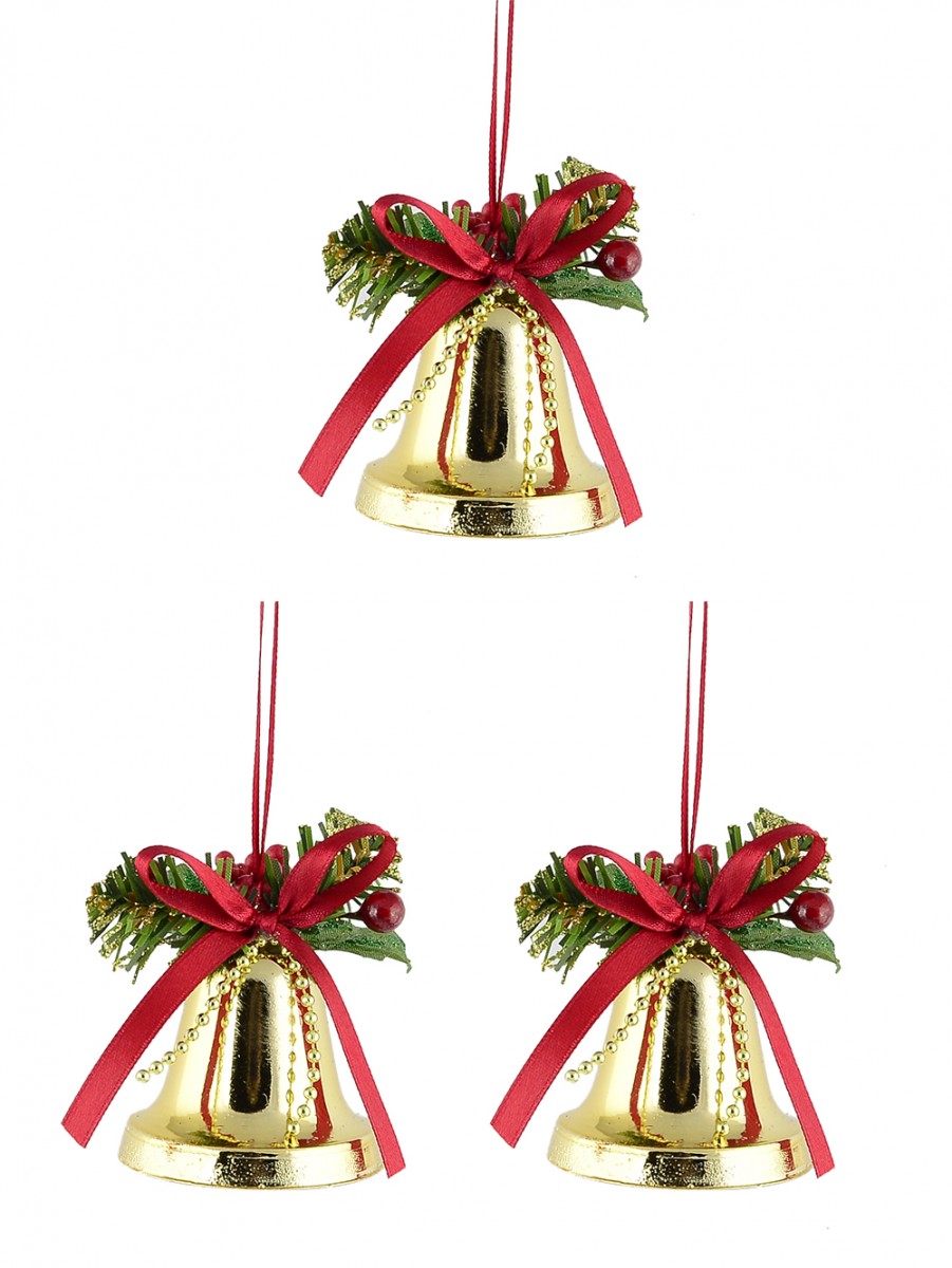 Hanging Decorative Gold Christmas Bell Ornament - 3 X 50mm | Christmas ...