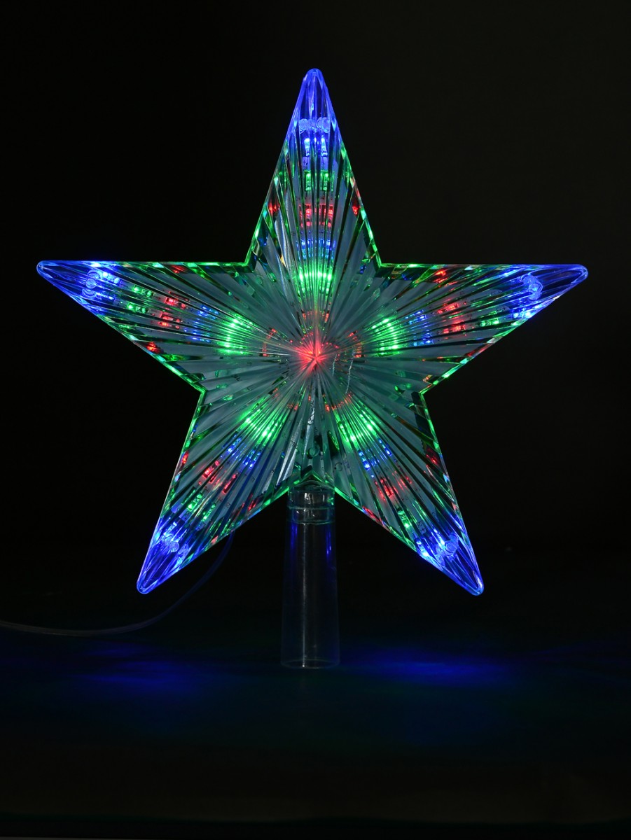 Multi Colour LED 3D Star Tree Top Decoration - 22cm | Christmas Lights ...