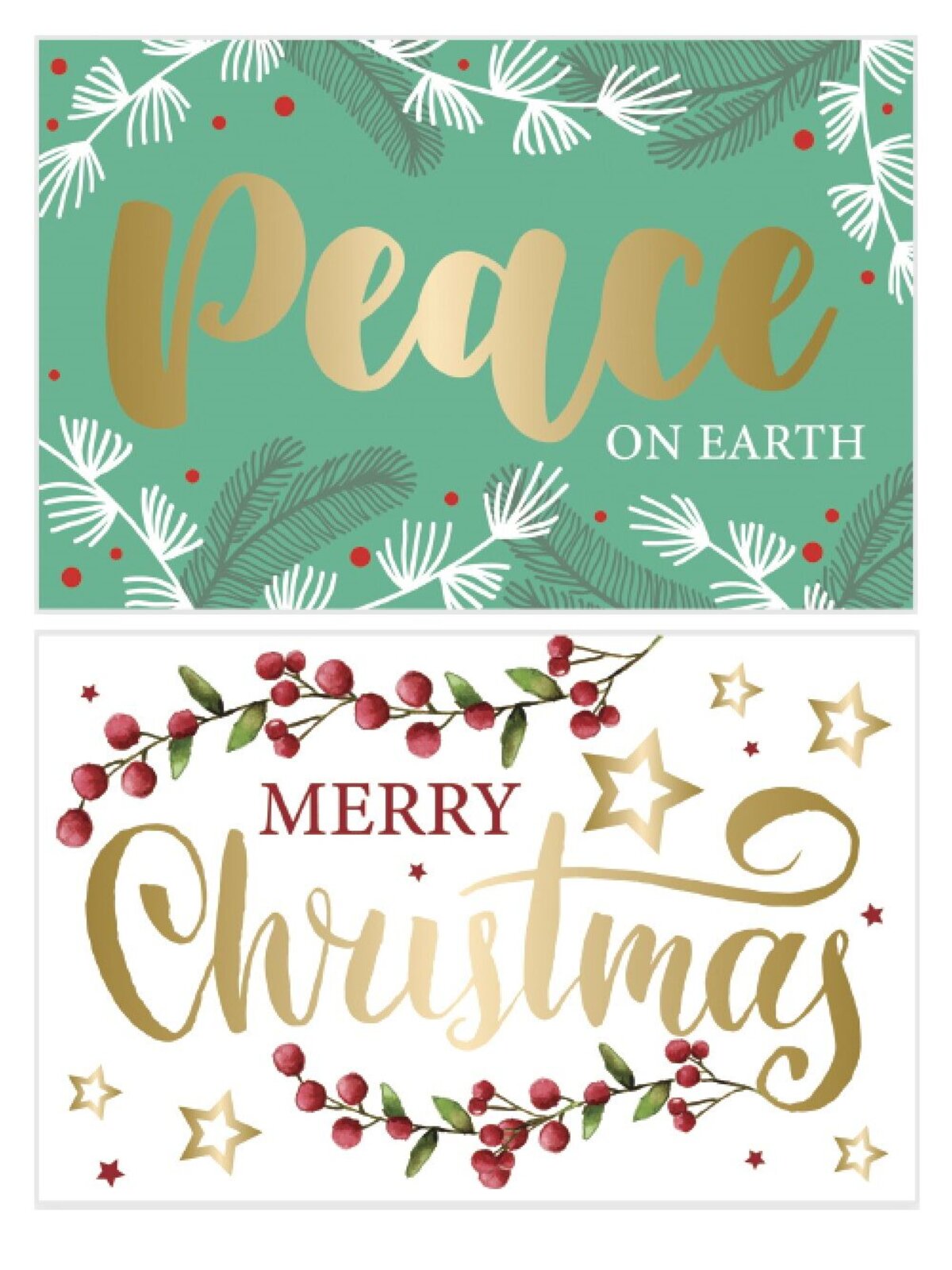 10x 17cm Christmas Botanical & Floral Gold Foil Greeting Cards Pack — image 4