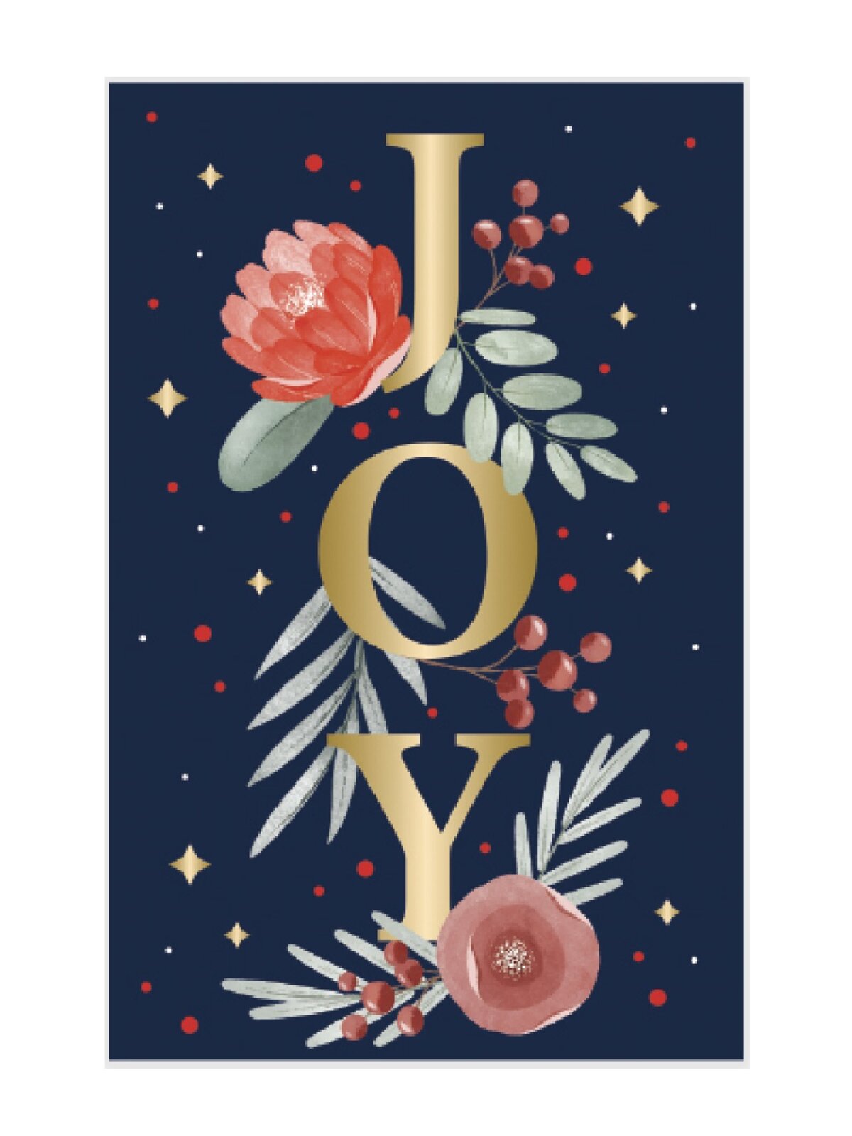 10x 17cm Christmas Botanical & Floral Gold Foil Greeting Cards Pack — image 2