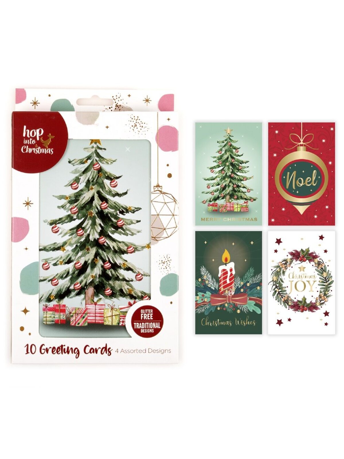 10x Traditional Christmas Decorating Gold Foil Cards Pack | 17cm — image 6