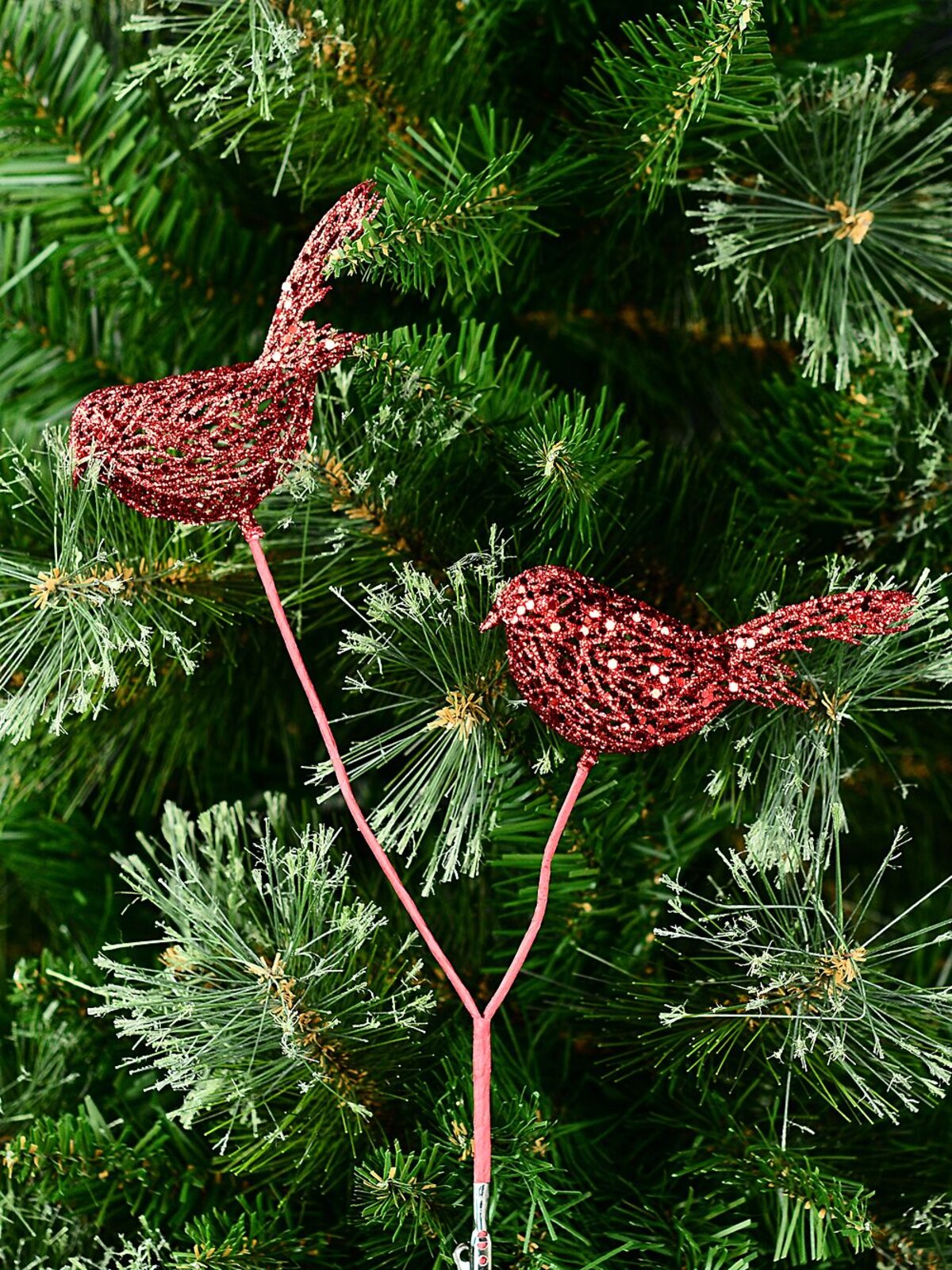 Red Robin Mesh With Embellishments Christmas Tree Clip Pick | 11cm — image 3