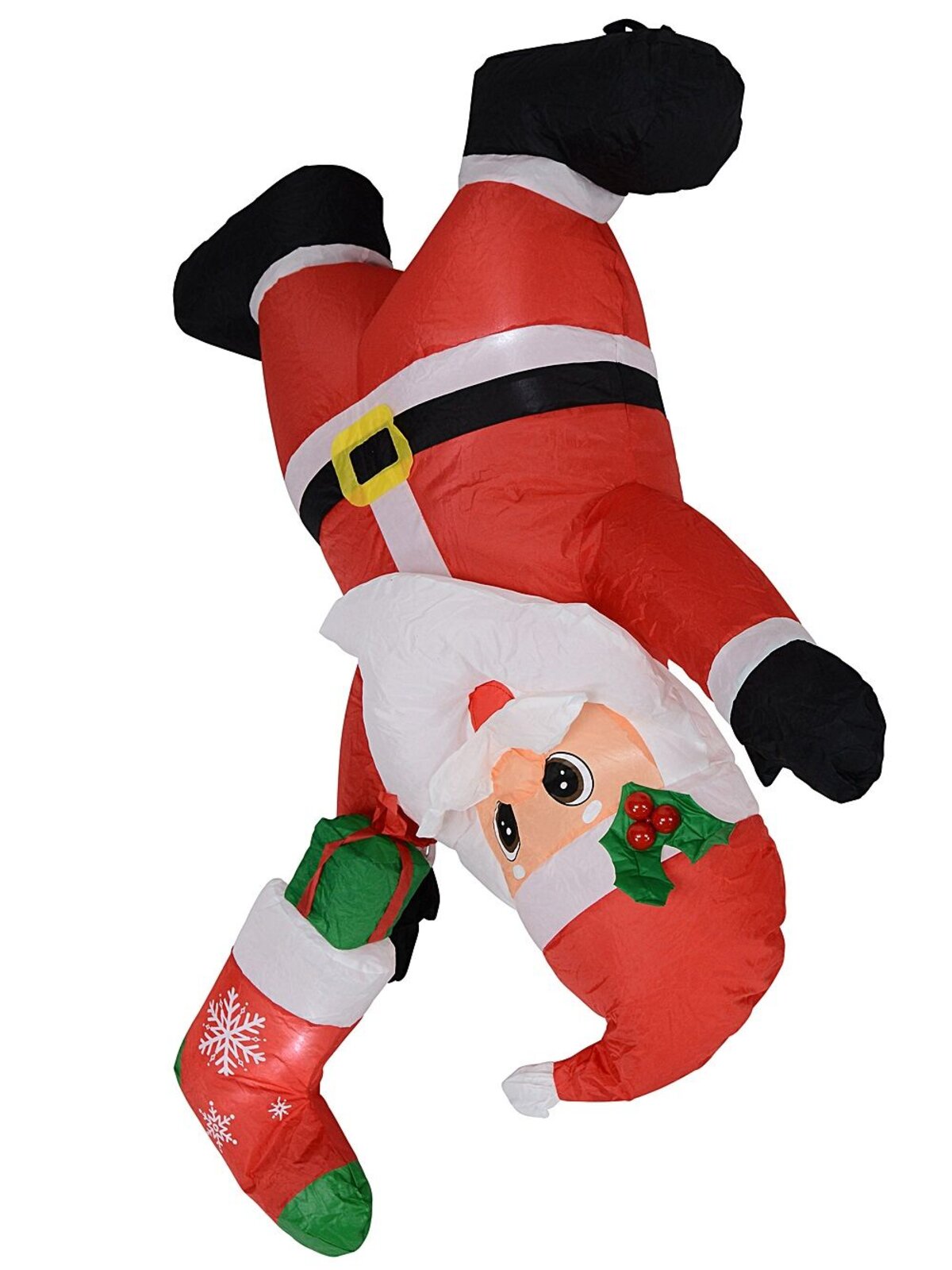 1.1m Hanging Upside Down Santa & Stocking Illuminated Christmas Inflatable — image 4
