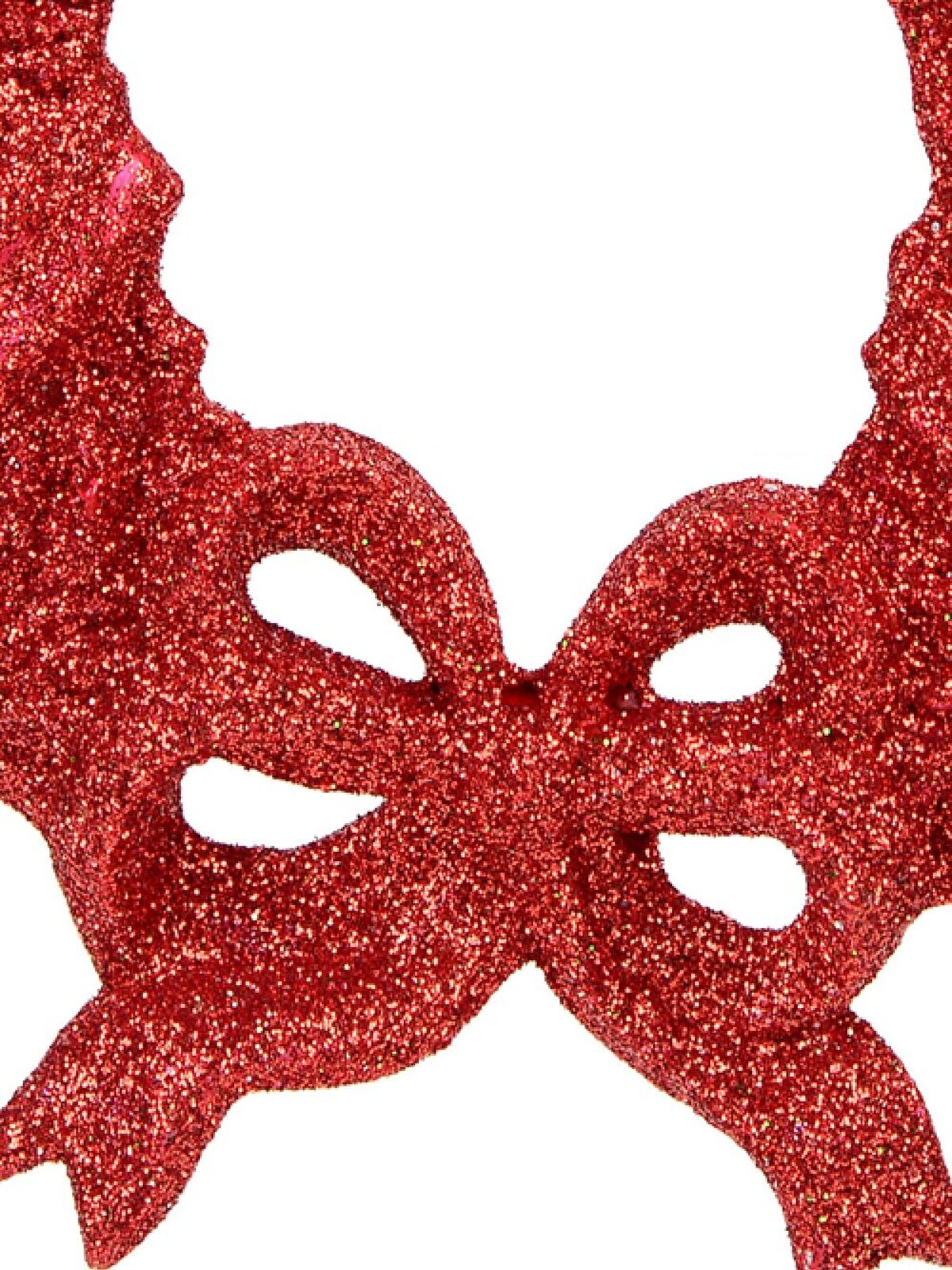12cm Red Glitter Wreath With Bow Christmas Tree Hanging Decoration — image 2
