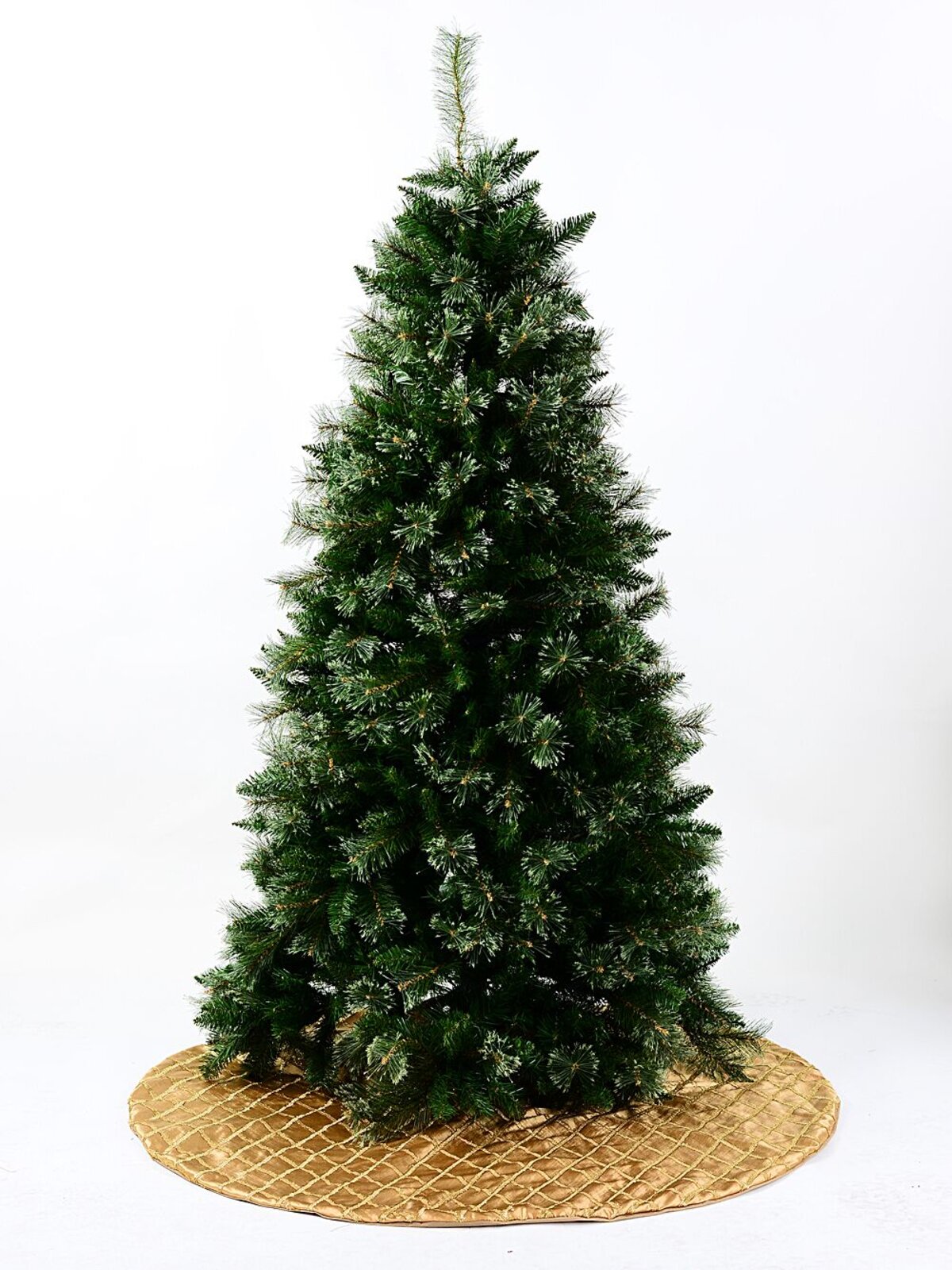 1.2m Gold Silk & Metallic Tinsel Ribbon Lattice Christmas Tree Skirt — image 5