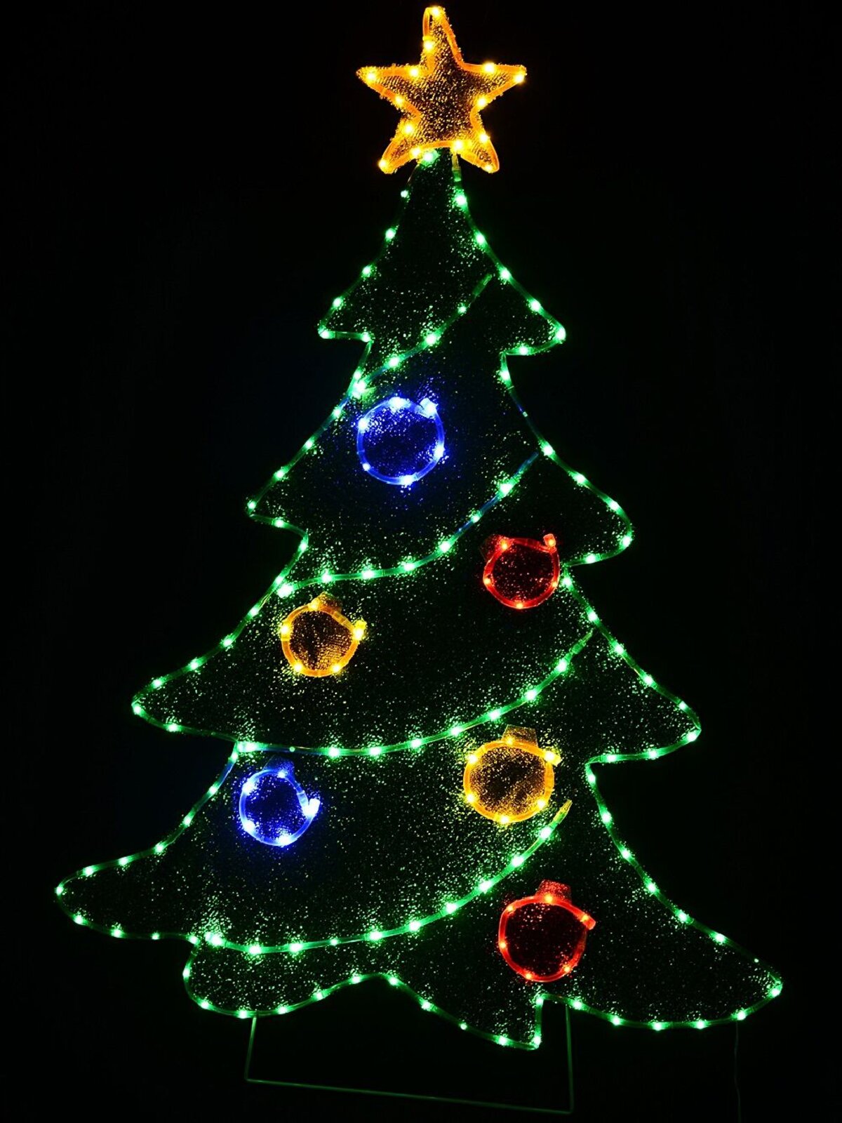 1.2m Tinsel Mesh Decorated Christmas Tree With LED Twinkle Rope Light Display — image 3