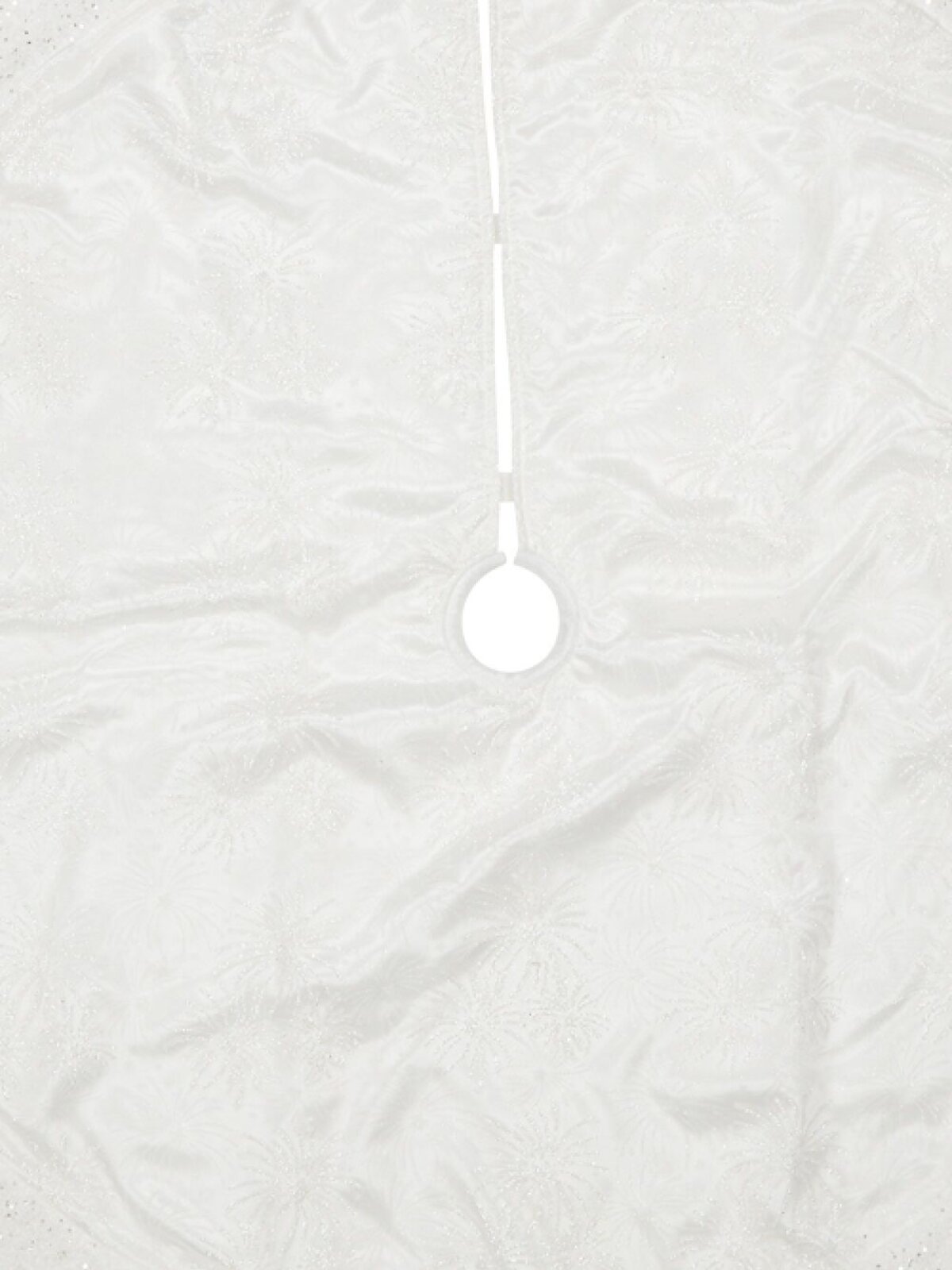 1.2m White With Iridescent Glitter Star & Sunburst Pattern Christmas Tree Skirt — image 3