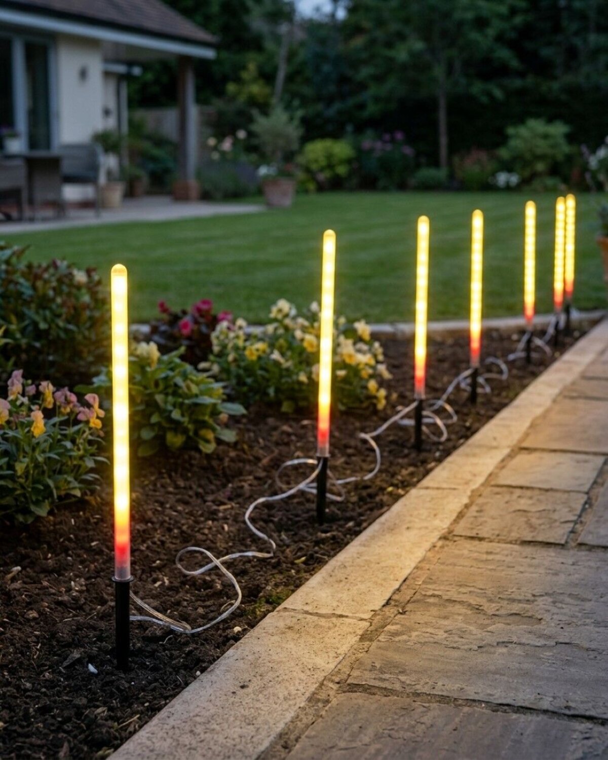 12x LED Meteor Shower Path Lights - Rainbow Multi Colour Tubes | 50cm — image 7