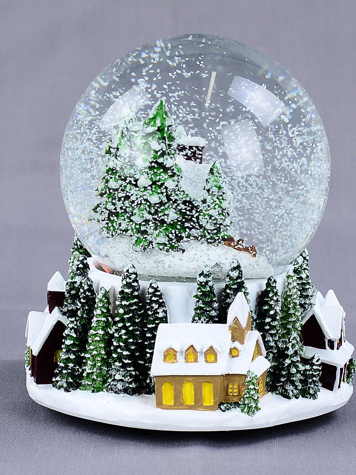 11cm Winter Town Scene With Music & Lights Waterball Snow Globe — image 9