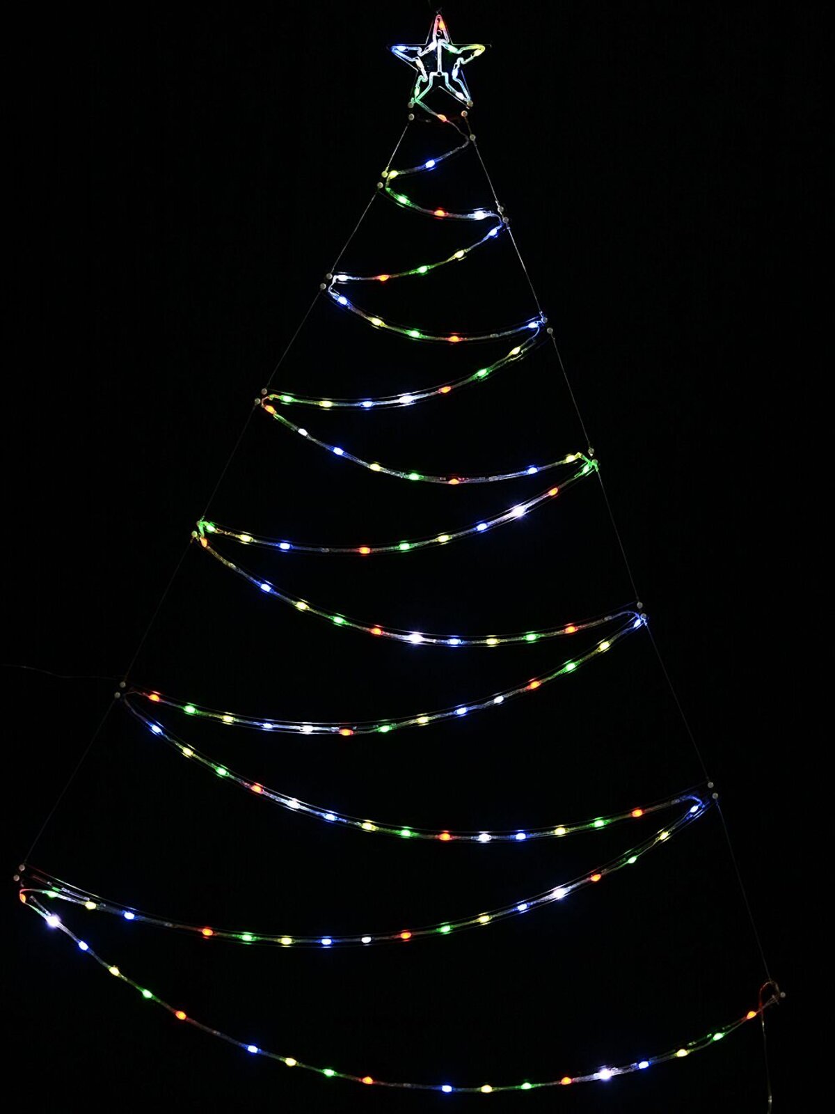 1.4m Wavy Christmas Tree & Star With Digital Rainbow LED Light Display — image 9