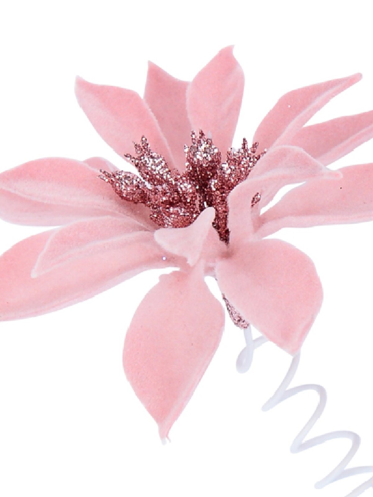 Dual Pink Mini Poinsettia Christmas Tree Clip Pick | 15cm — image 3