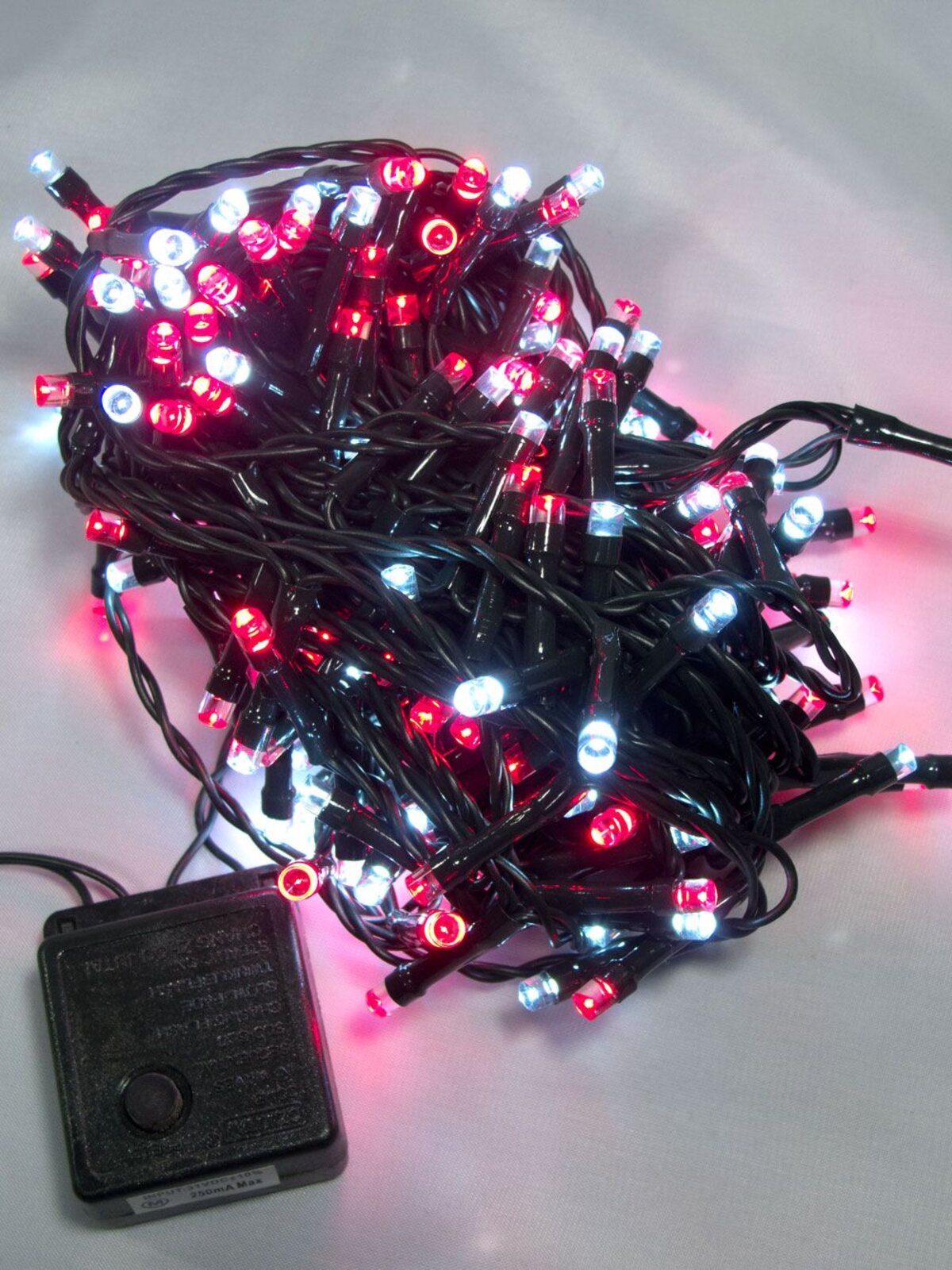 180 Red & Cool White LED Concave Bulb String Lights - 9m — image 3