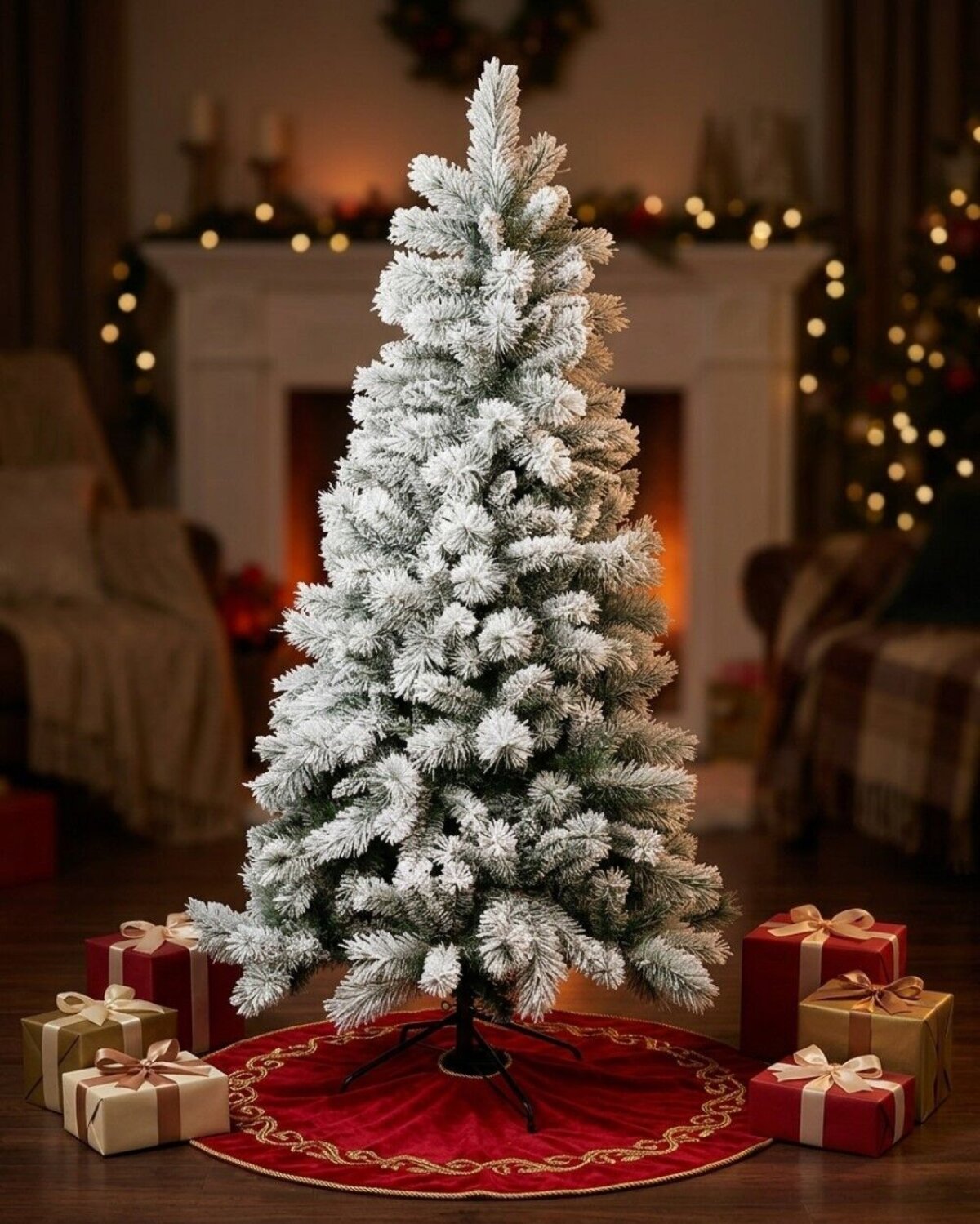 1.8m Yukon Winter Heavily Flocked Tree | 599 Tips & Hinged Branches — image 2