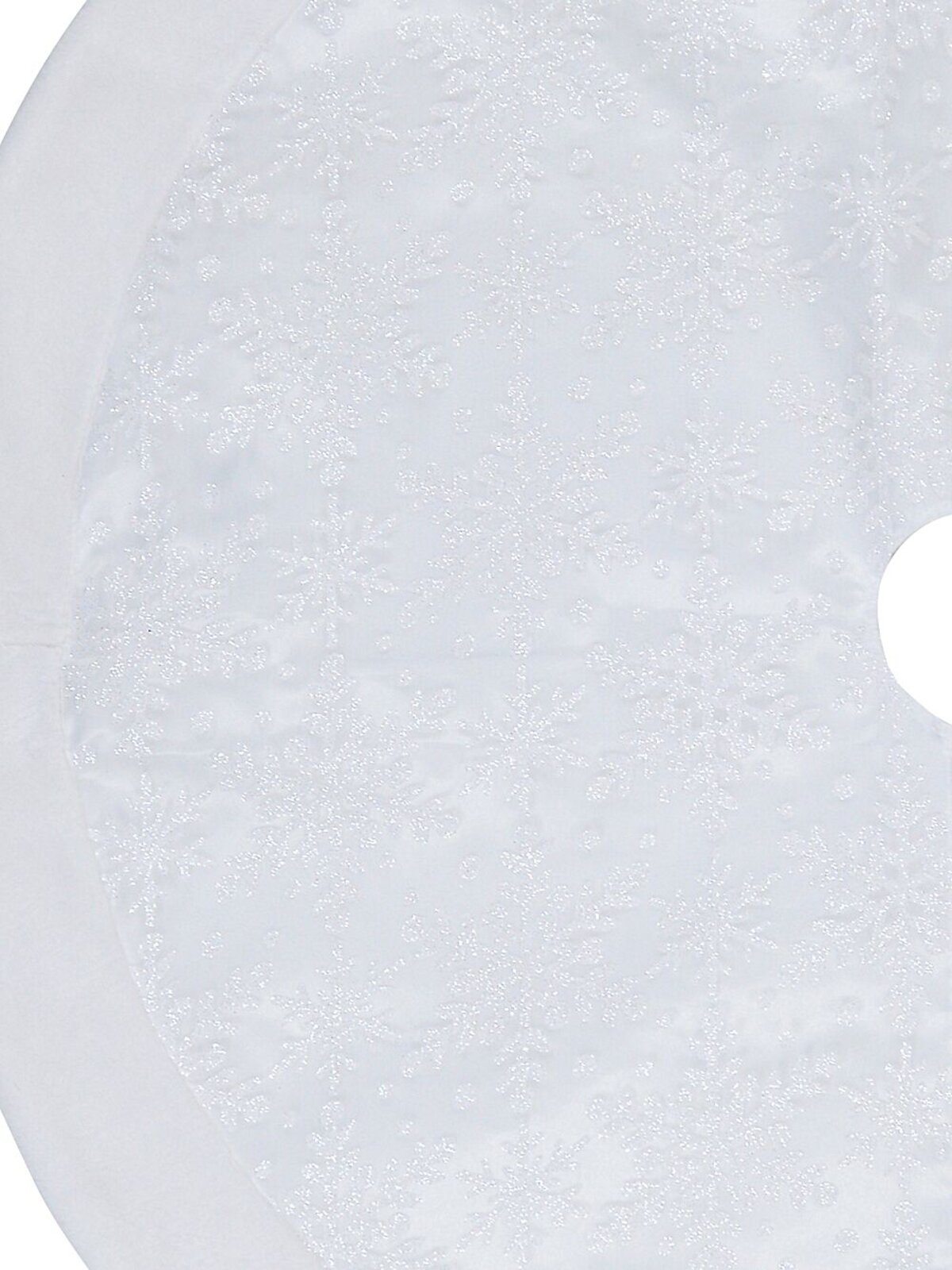 1m White Sheer Organza & Iridescent Snowflake Christmas Tree Skirt — image 3