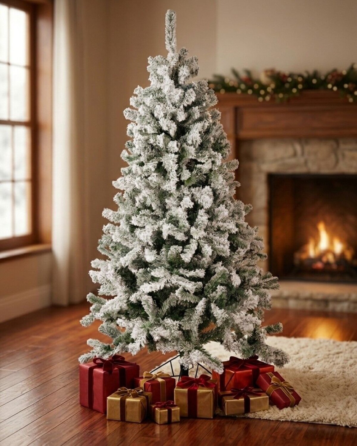 1.8m Dawn White Heavily Flocked Christmas Tree | 598 Tips & Hinged Branches — image 2