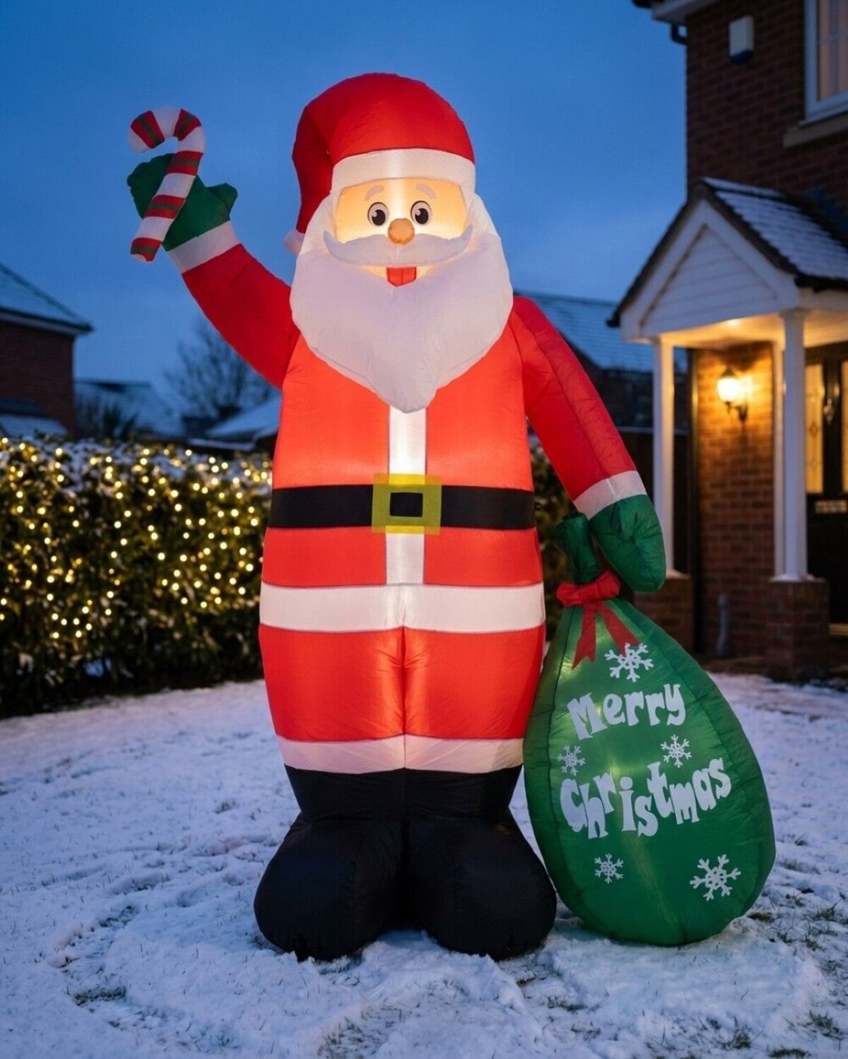 2.4m Large Santa With Sack & Candy Cane | LED Outdoor Inflatable — image 4