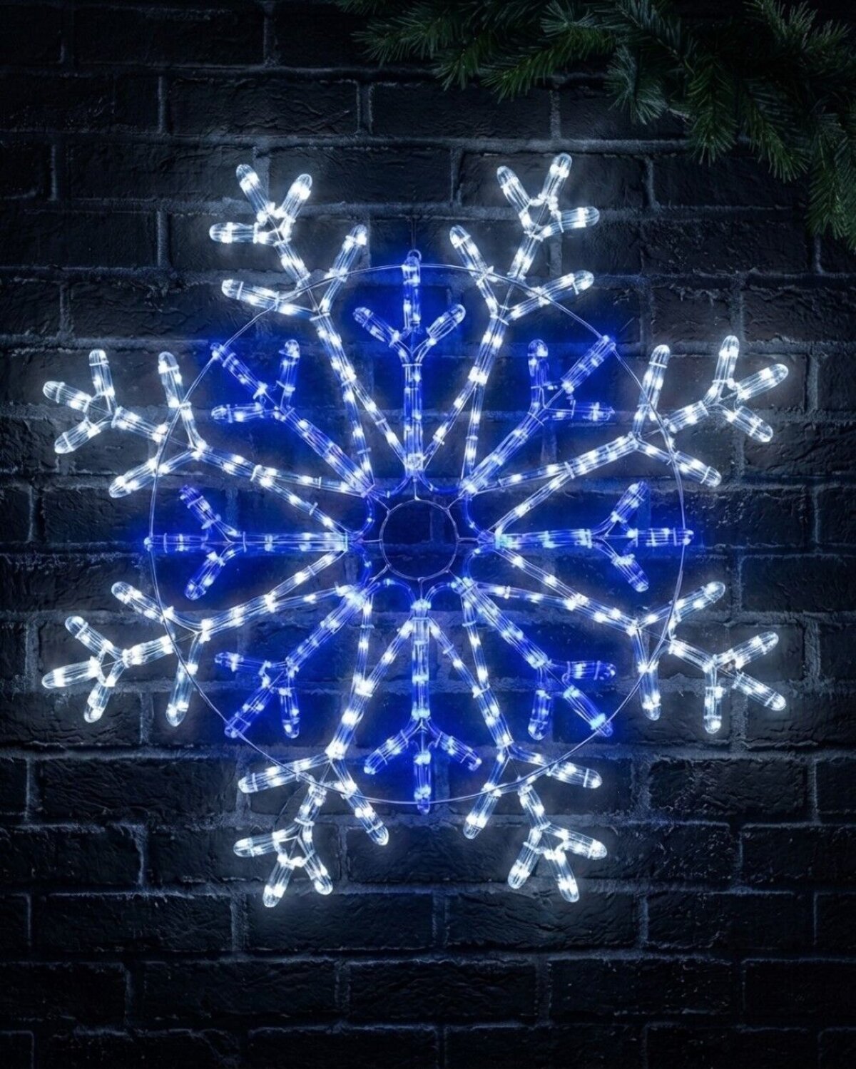 84cm Dynamic Layered Snowflake Outdoor Blue & Cool White LED Light Display — image 2