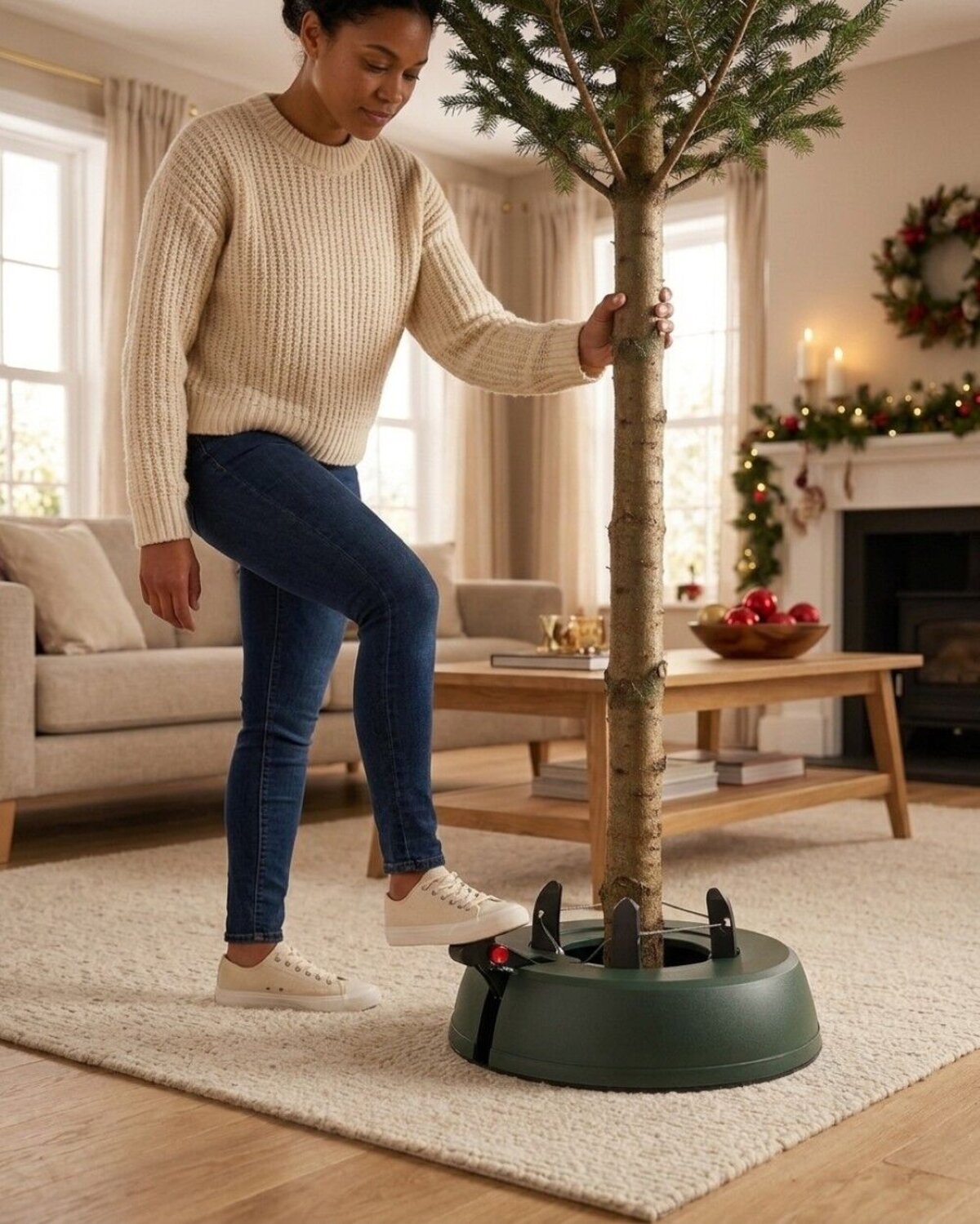 Pedal Operated Real Christmas Tree Stand 3.1L | For Live Trees Up To 2.2m — image 3