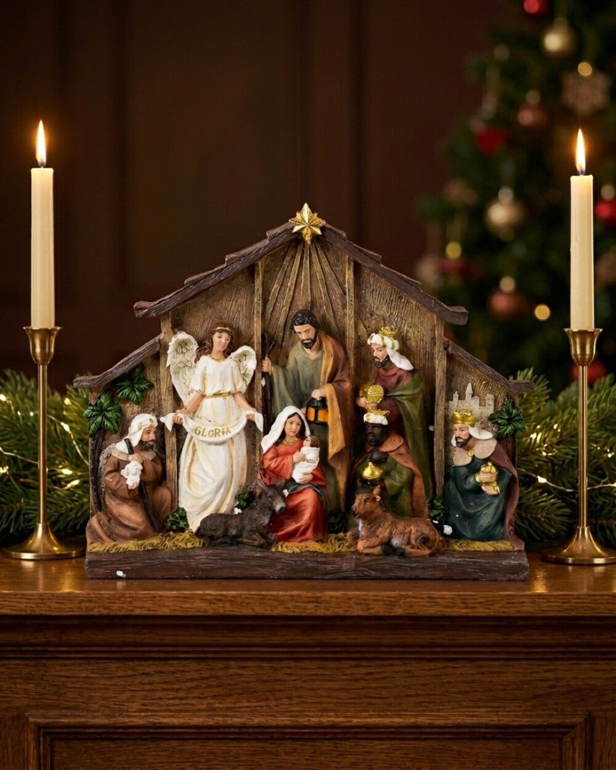 Bethlehem Nativity Scene Embossed Resin Ornament | 25cm — image 2