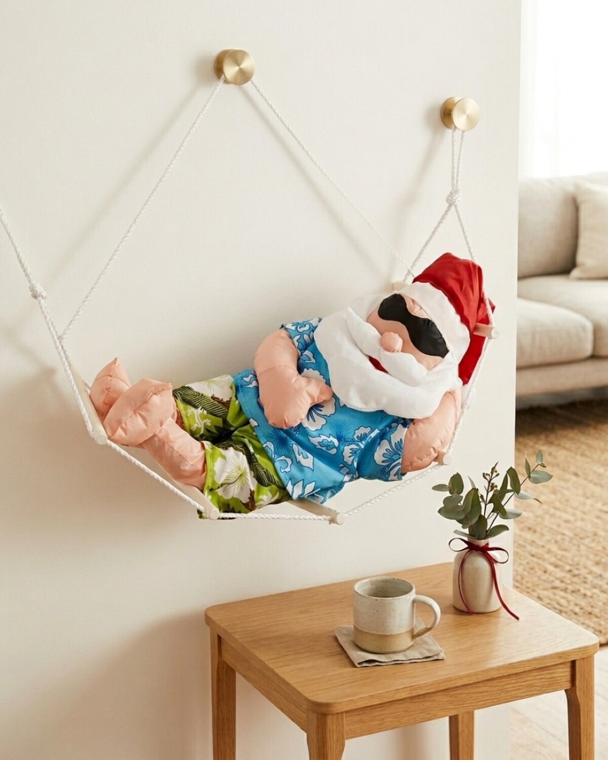 Hanging Summer Santa Hammock Outdoor Nylon Christmas Decoration | 65cm — image 4