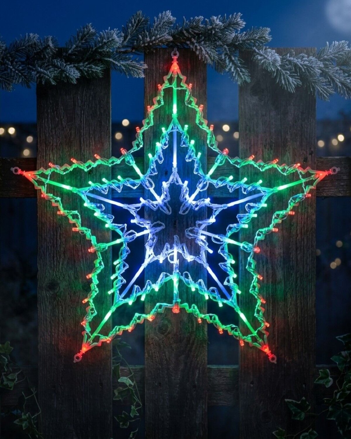 53cm Concentric Stars Multi Colour LED Outdoor Christmas String Light Display — image 2