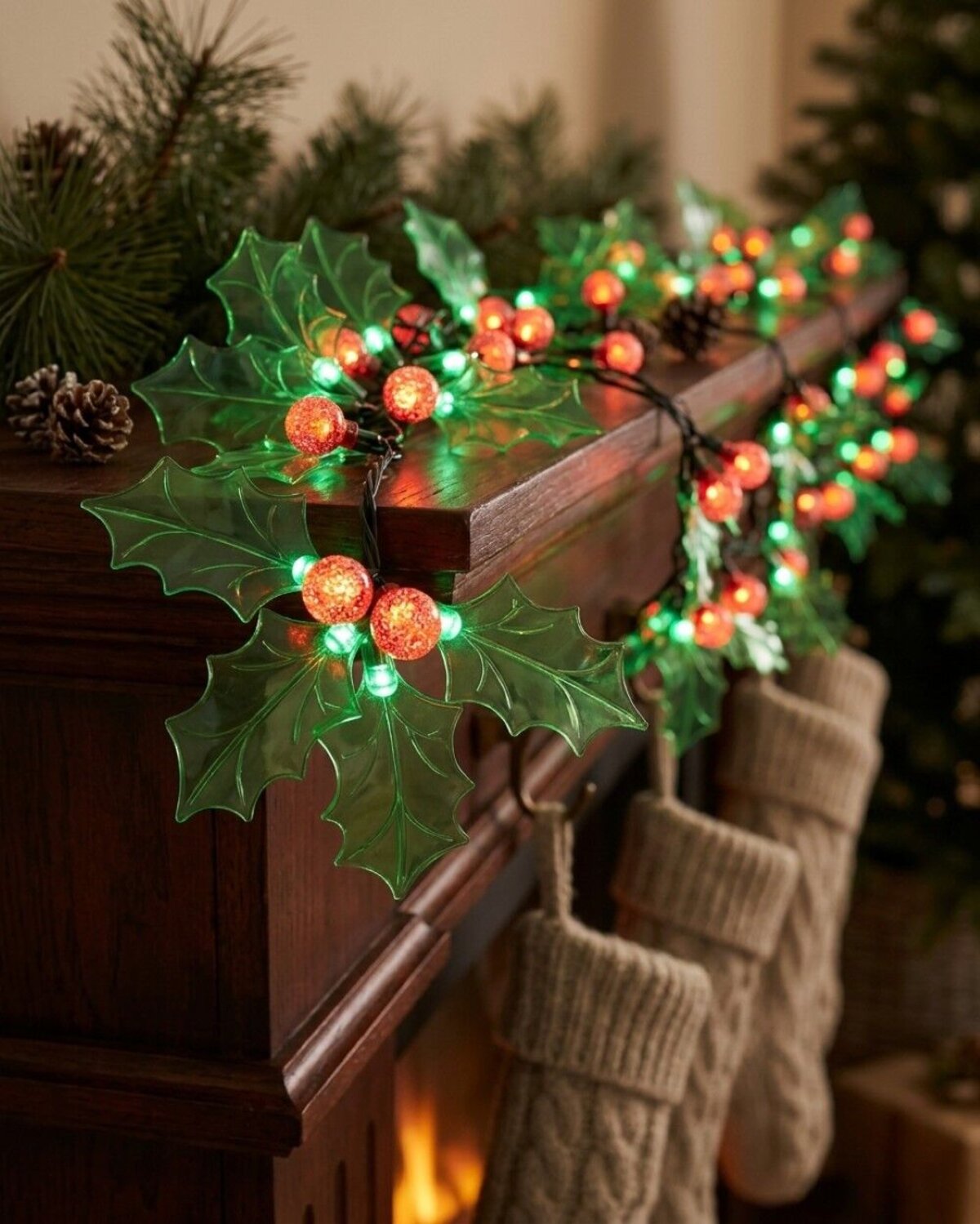 120 Green & Red LED With Holly Leaf & Berries 8 Function | 2.9m — image 4