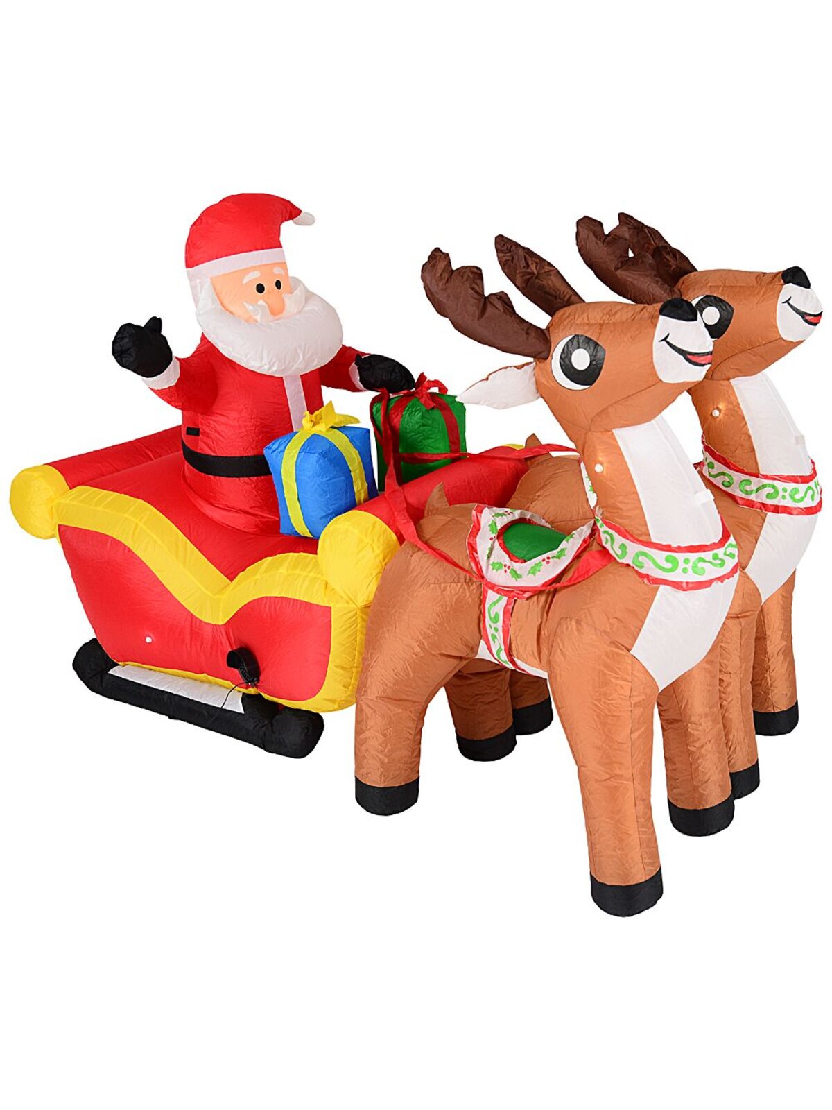 2.1m Santa In Sleigh With Two Reindeer | LED Outdoor Inflatable — image 5