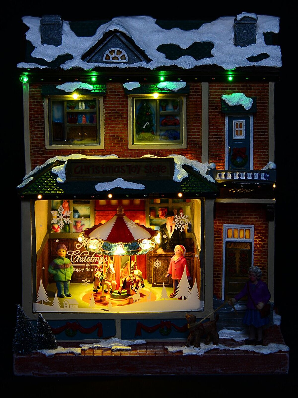 Musical Toy Store Village Building Scene With LED Chasing Lights | 28cm — image 5