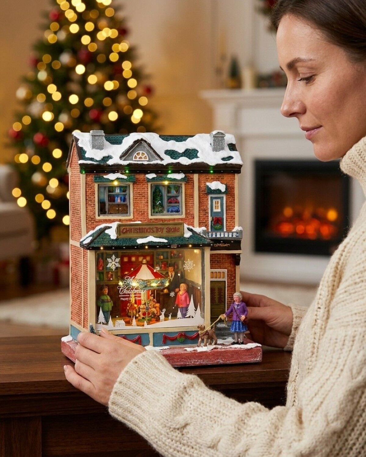 Musical Toy Store Village Building Scene With LED Chasing Lights | 28cm — image 3