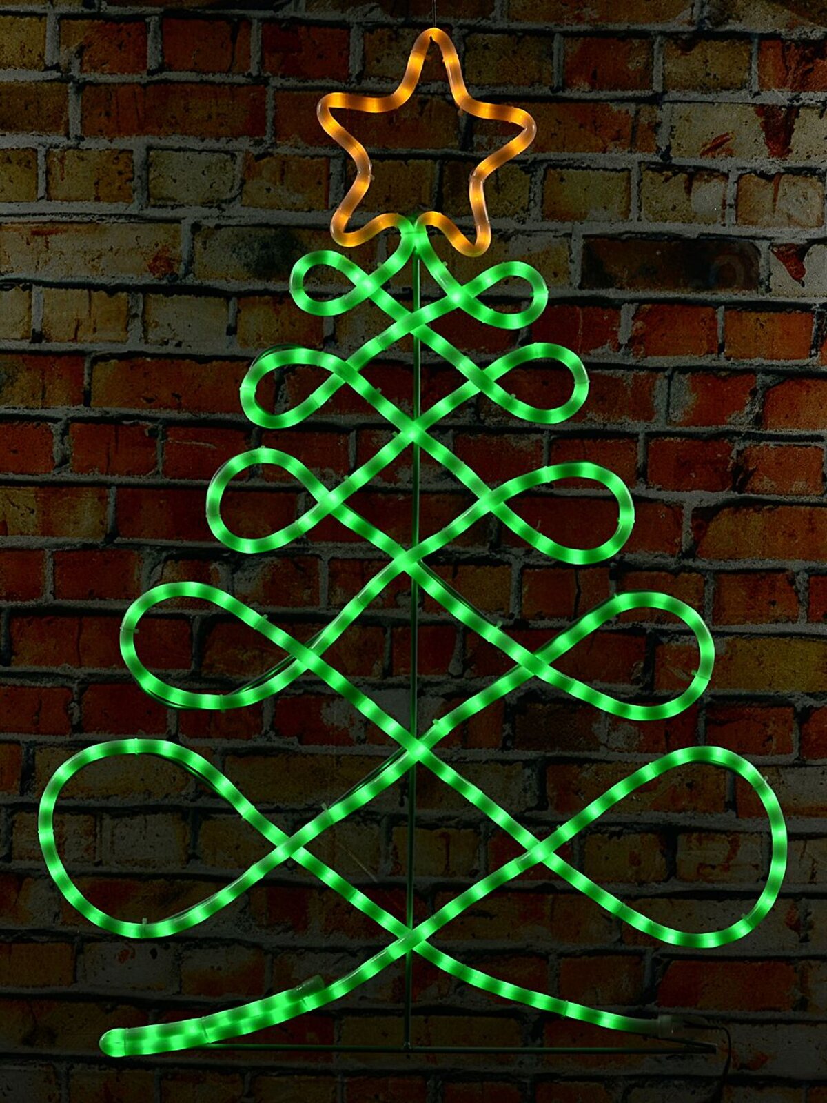 81cm Green & Orange Wavy Loop Pattern Christmas Tree Light Display — image 5