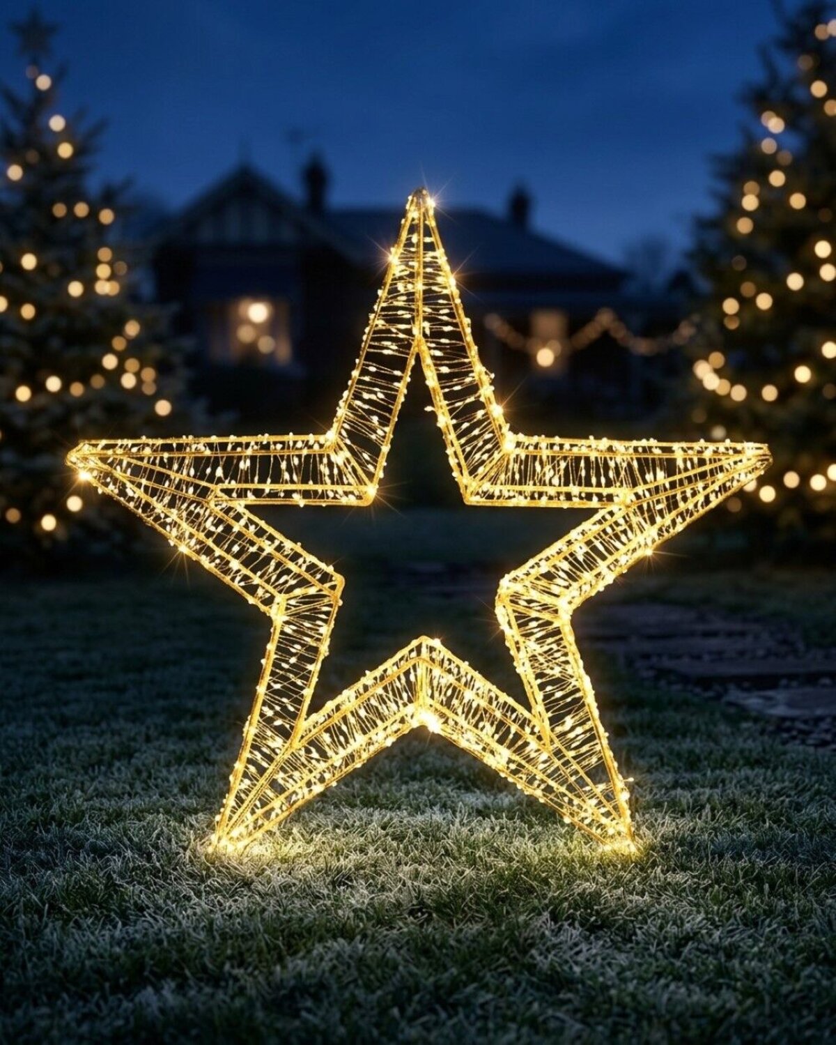 80cm Neutral White LED Lucid Star 3D Outdoor Motif | 1700 Seed Bulbs — image 4