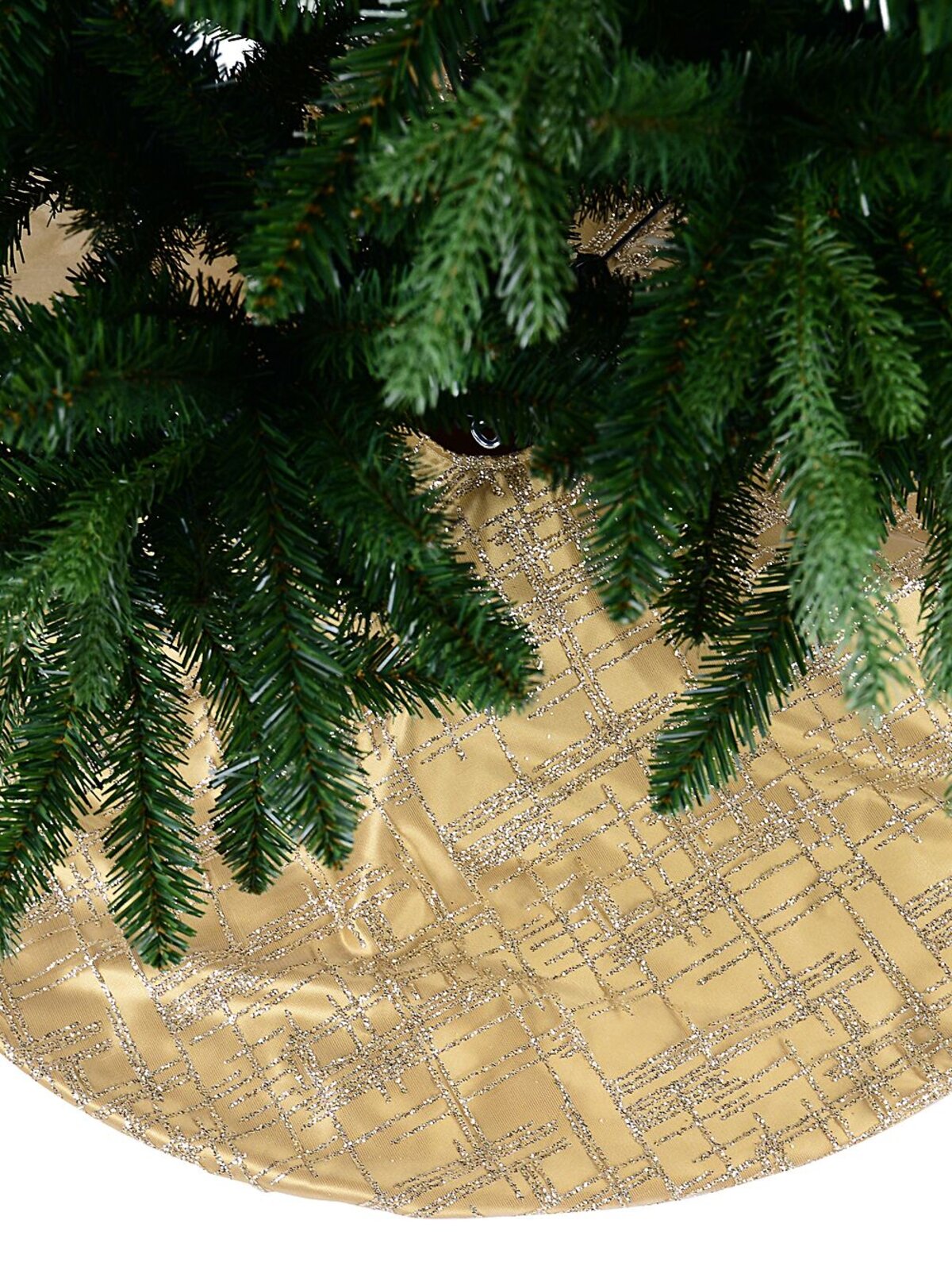 1m Sheer Organza & Gold Satin Geometric Christmas Tree Skirt — image 5