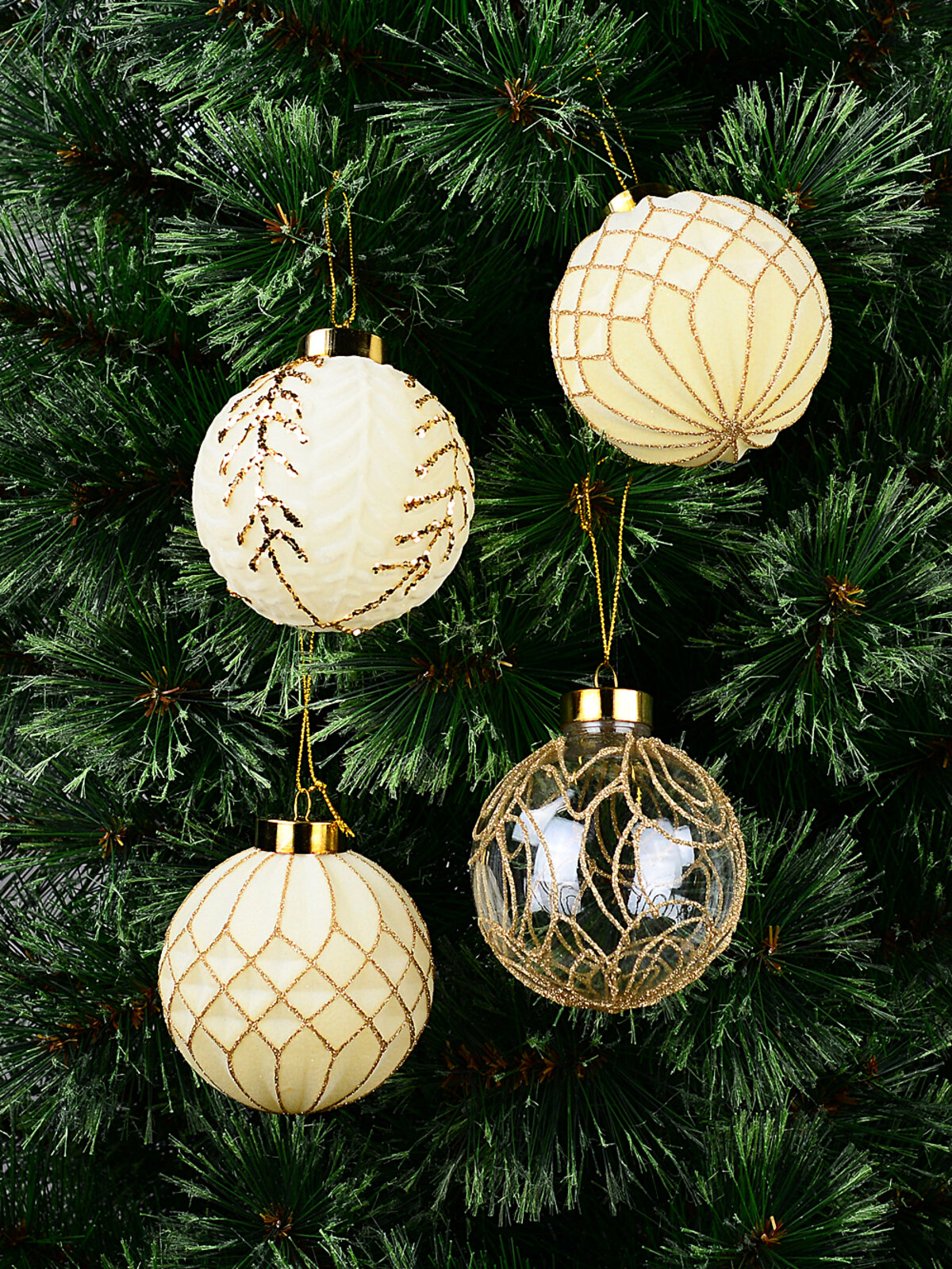 9x Whimsical Champagne Rose & Heirloom Velvet Statement Baubles | 80mm
