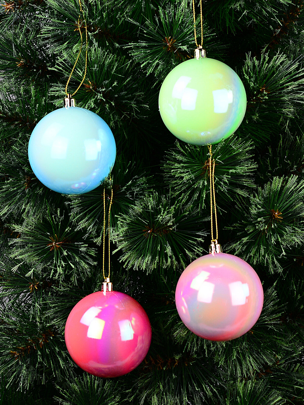 4x Whimsical Iridescent Pastel Ombre Signature Baubles | 80mm