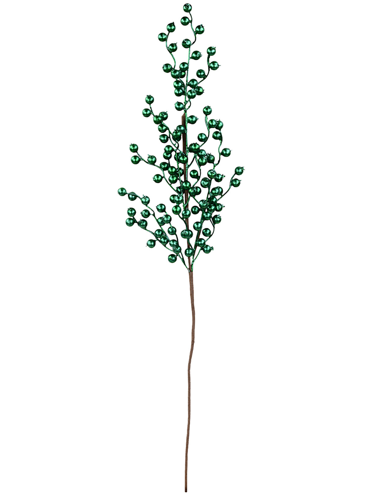 Matte Emerald Green Christmas Berry Spray Stem | 80cm — image 2