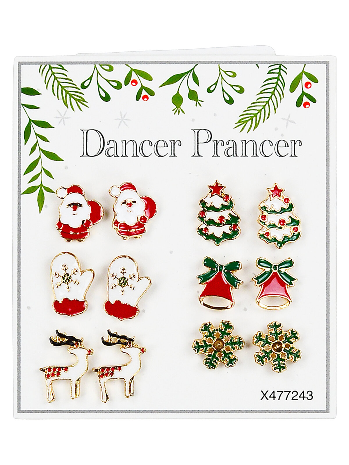 Assorted Christmas Novelty Stud Earrings Multi Pack | 6 Pairs