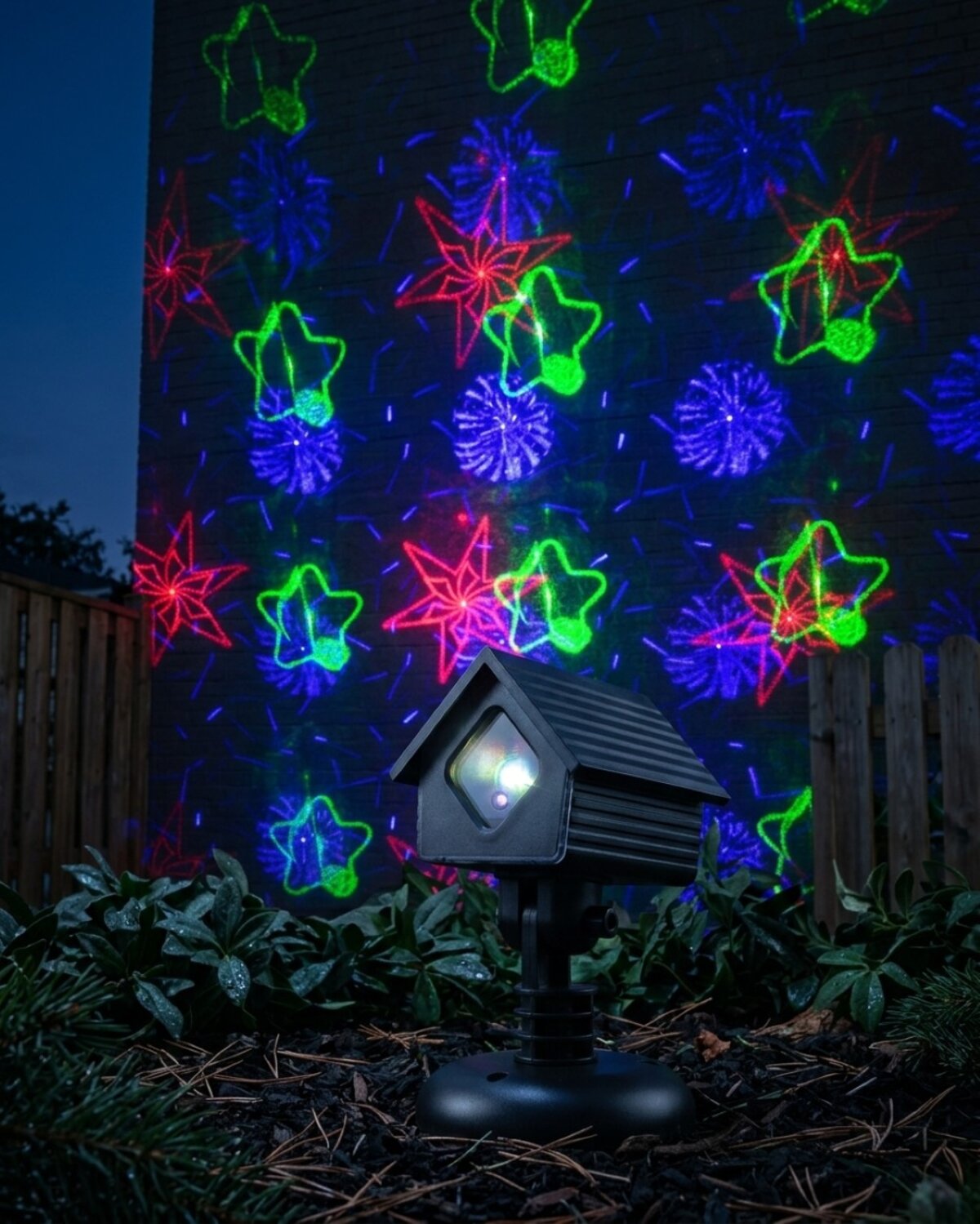 Red Green & Blue Multi Pattern LED Christmas Garden Laser Light | 17m x 15m — image 2