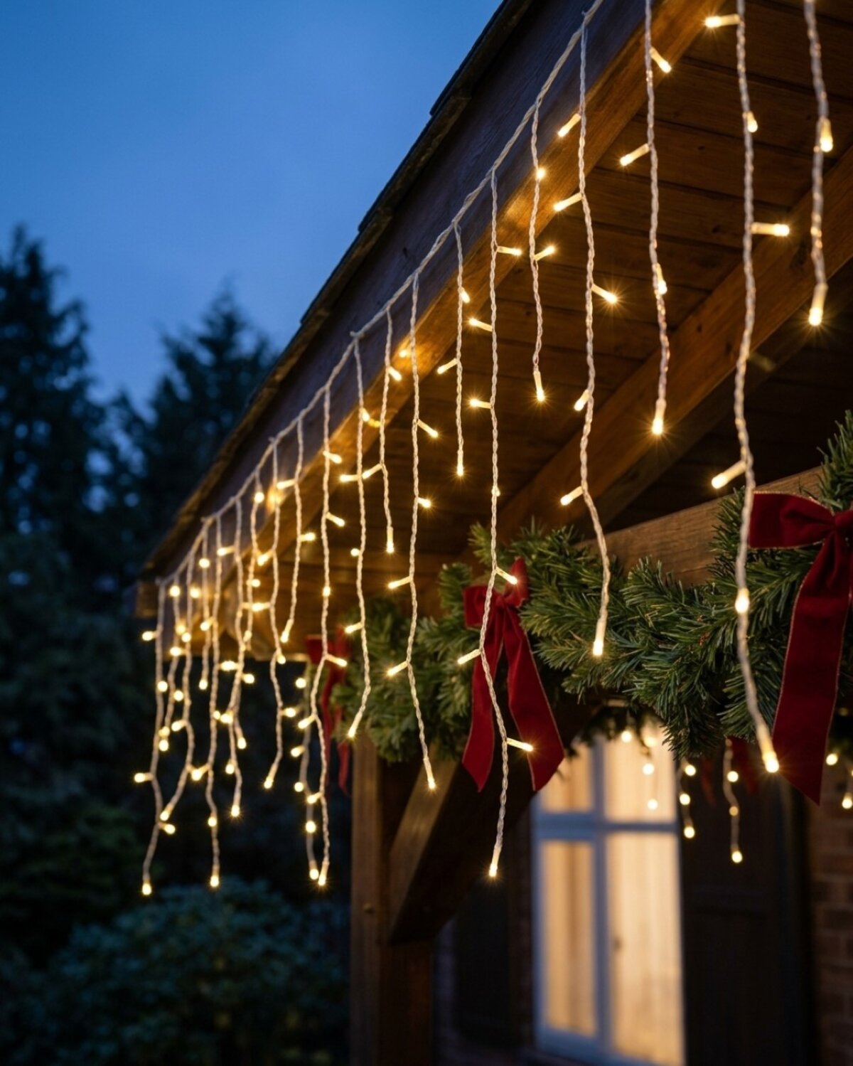 1660 Warm White LED Icicle String Lights 8 Function With Timer | 50m — image 4