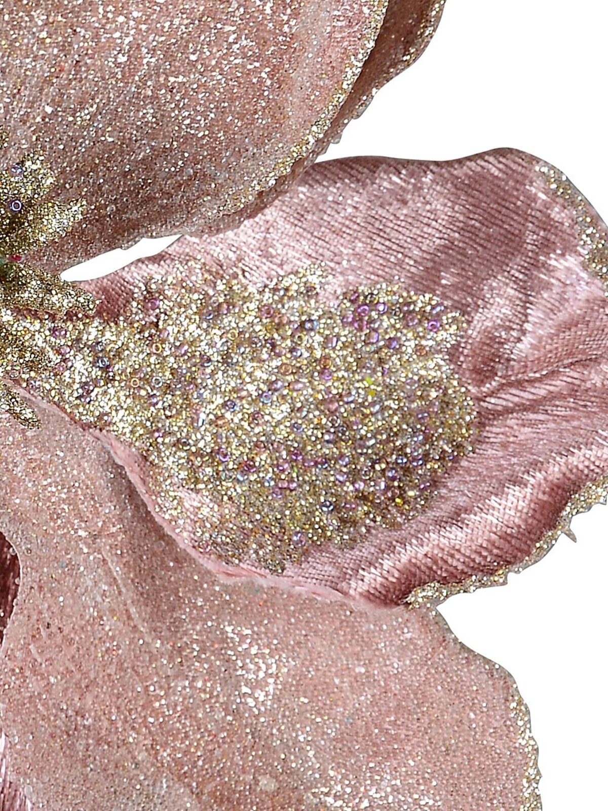 Dusty Rose & Champagne Magnolia Flower Christmas Tree Clip Pick | 22cm — image 4