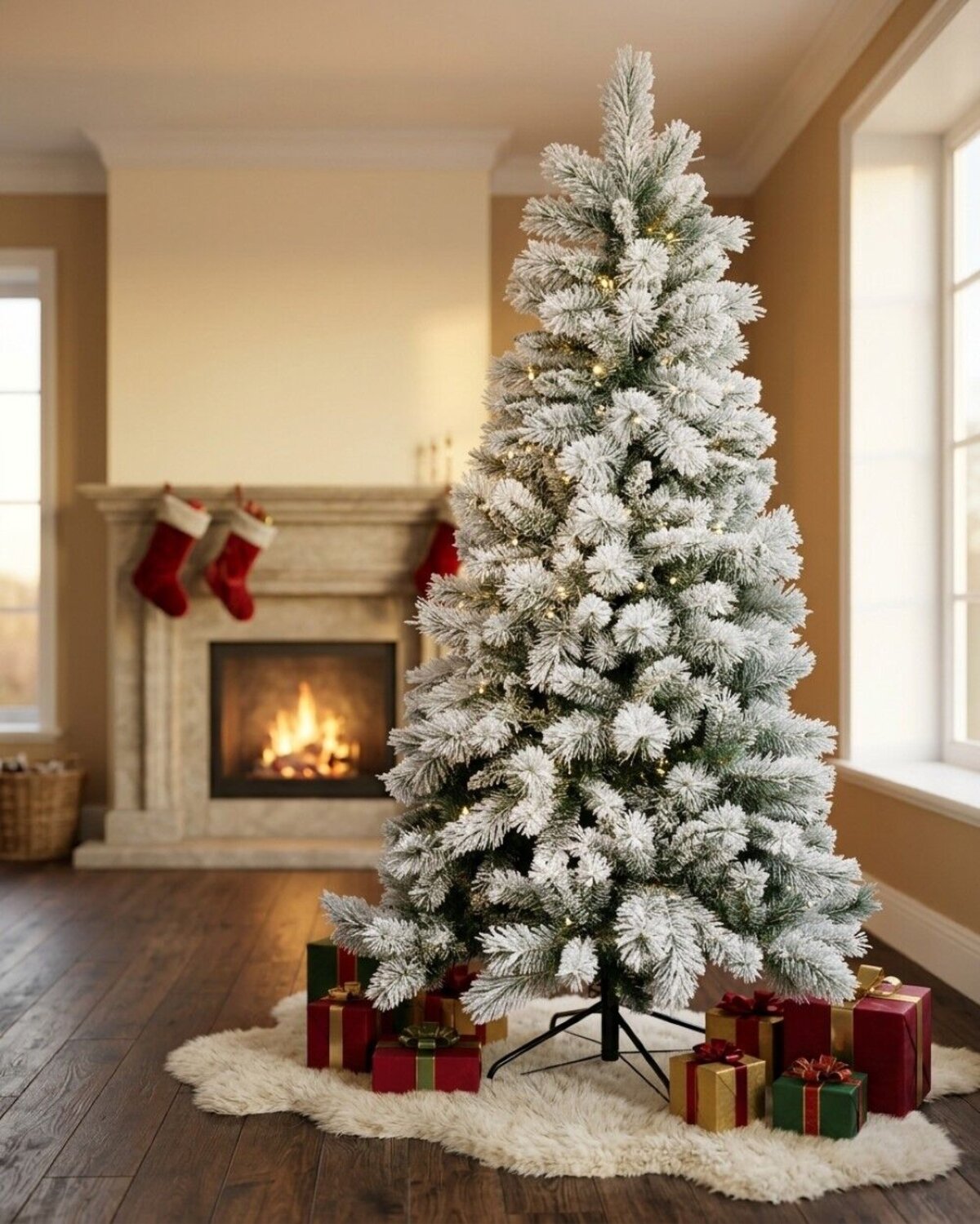 2.3m Yukon Winter Heavily Flocked Tree | 1265 Tips & Hinged Branches — image 2