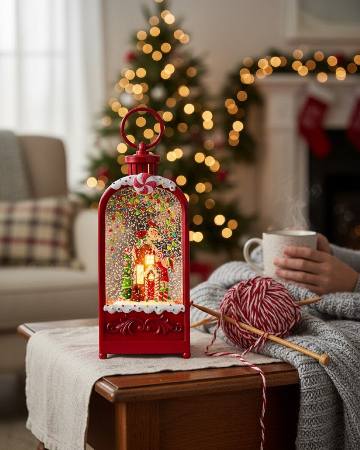 24cm Elves, Candy & Gingerbread LED Christmas Snow Globe Lantern — image 2