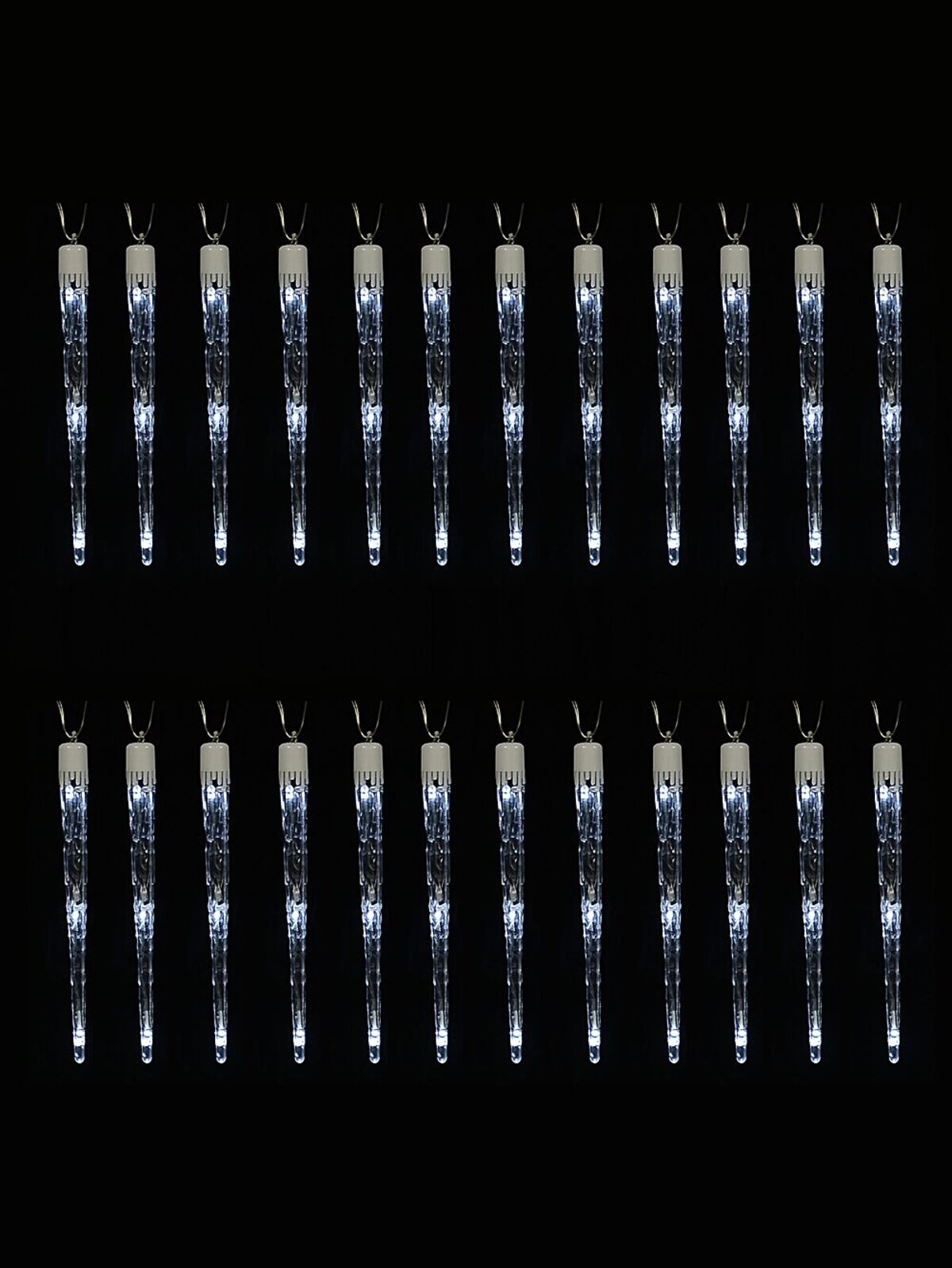 24x Natural Look Glacier Icicle Lights 8 Function Cool White LED | 7m — image 3