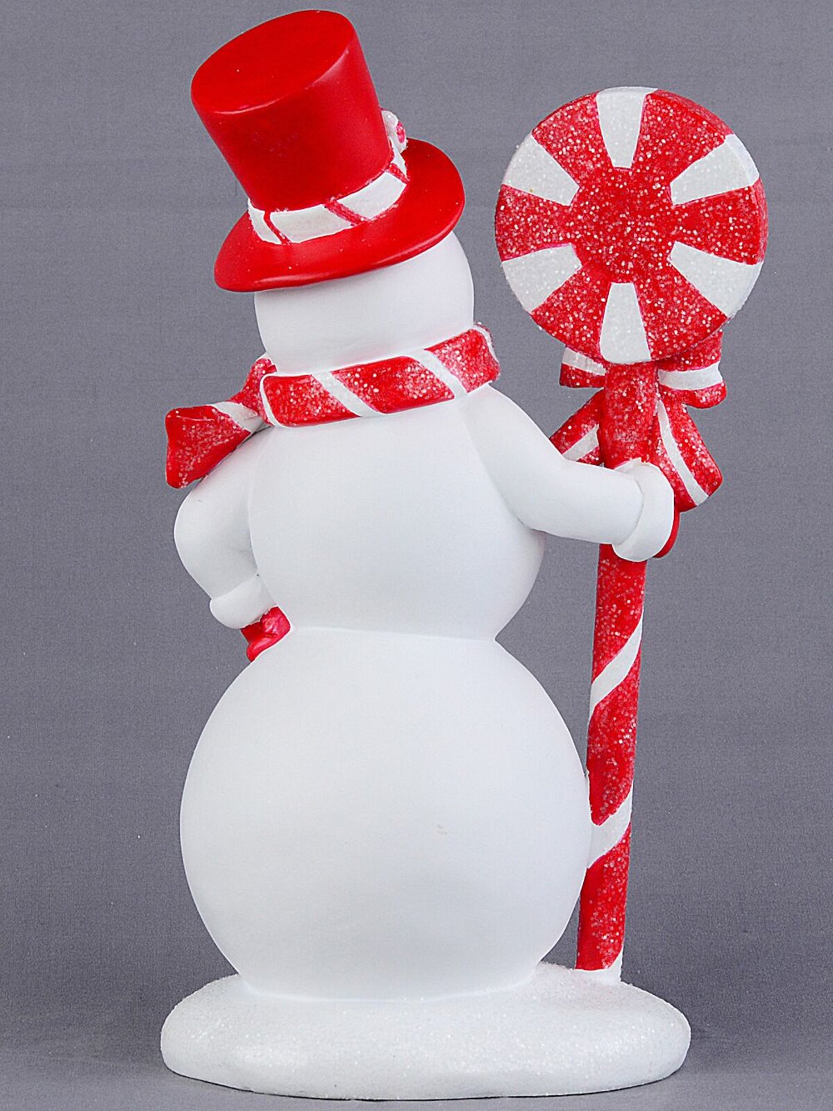 25cm Red & White Lollipop Snowman Candy Kingdom Resin Figurine — image 4