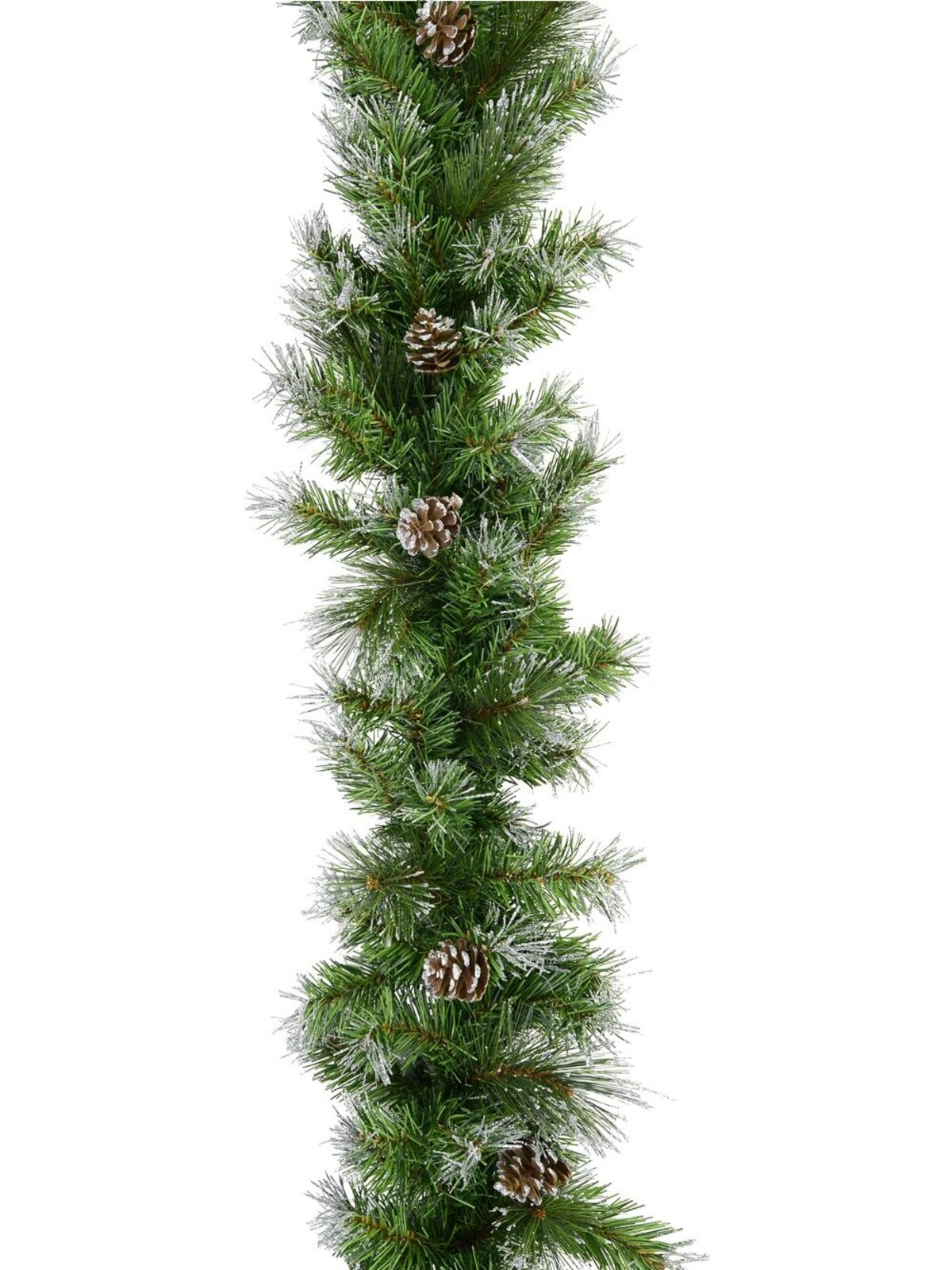 2.7m Silver Glitter Pine Cone Christmas Garland | 180 Tips — image 3