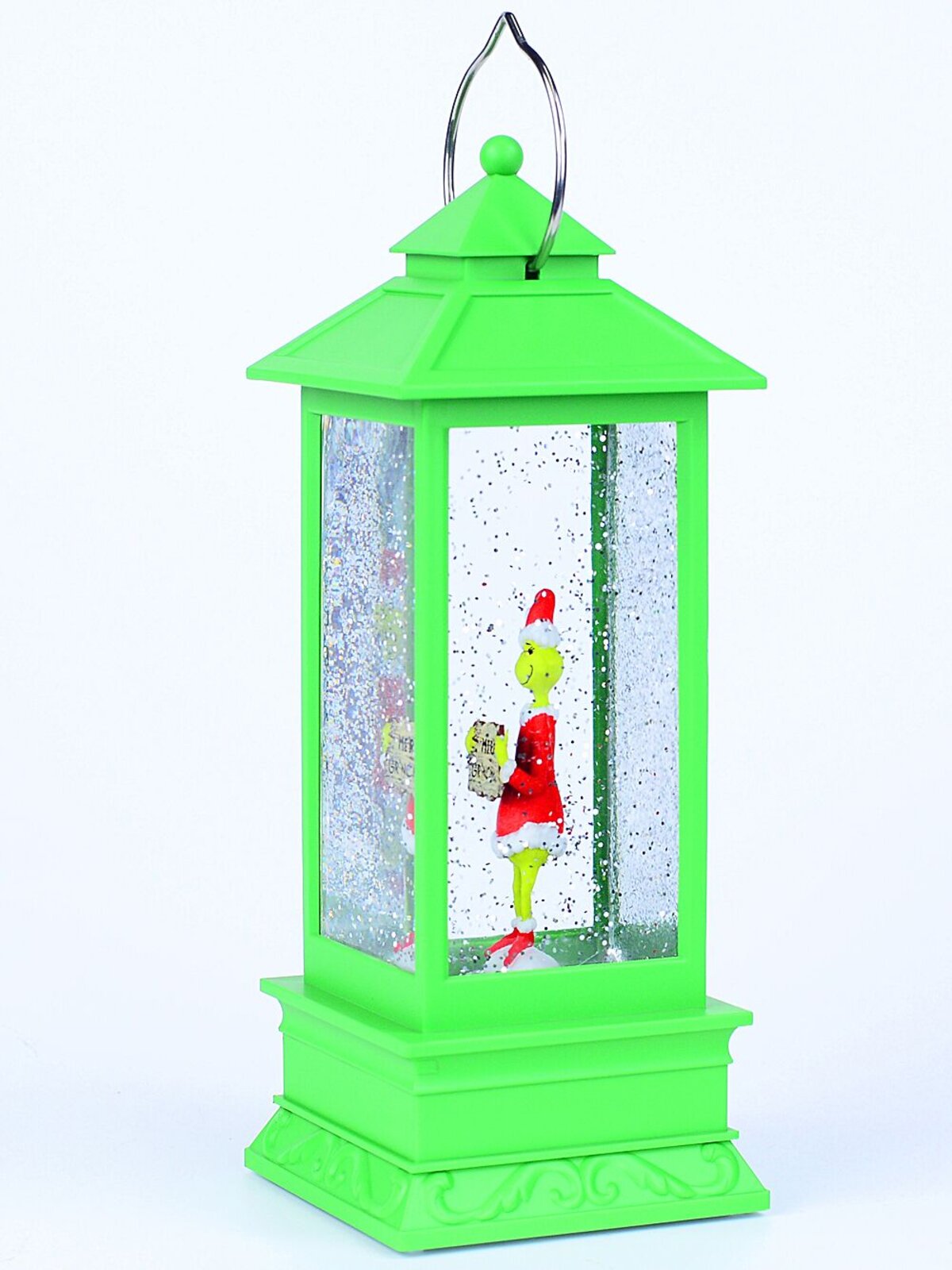28cm Green Merry Grinchmas Snow Globe Lantern — image 3
