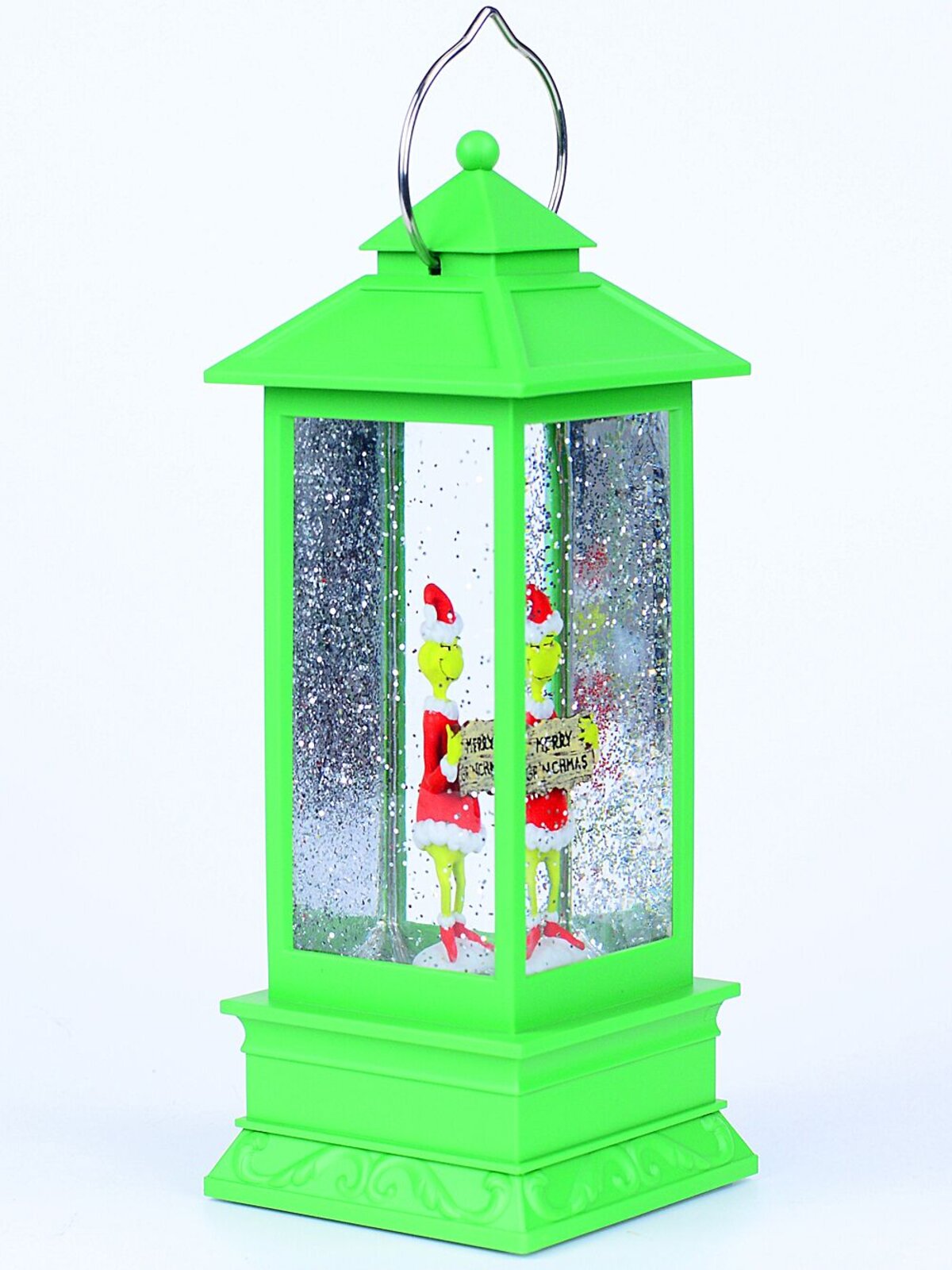 28cm Green Merry Grinchmas Snow Globe Lantern — image 5