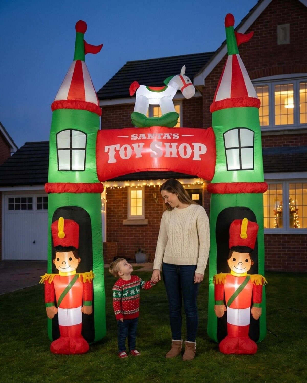 2.9m Santa's Toy Shop Archway | LED Outdoor Inflatable — image 2