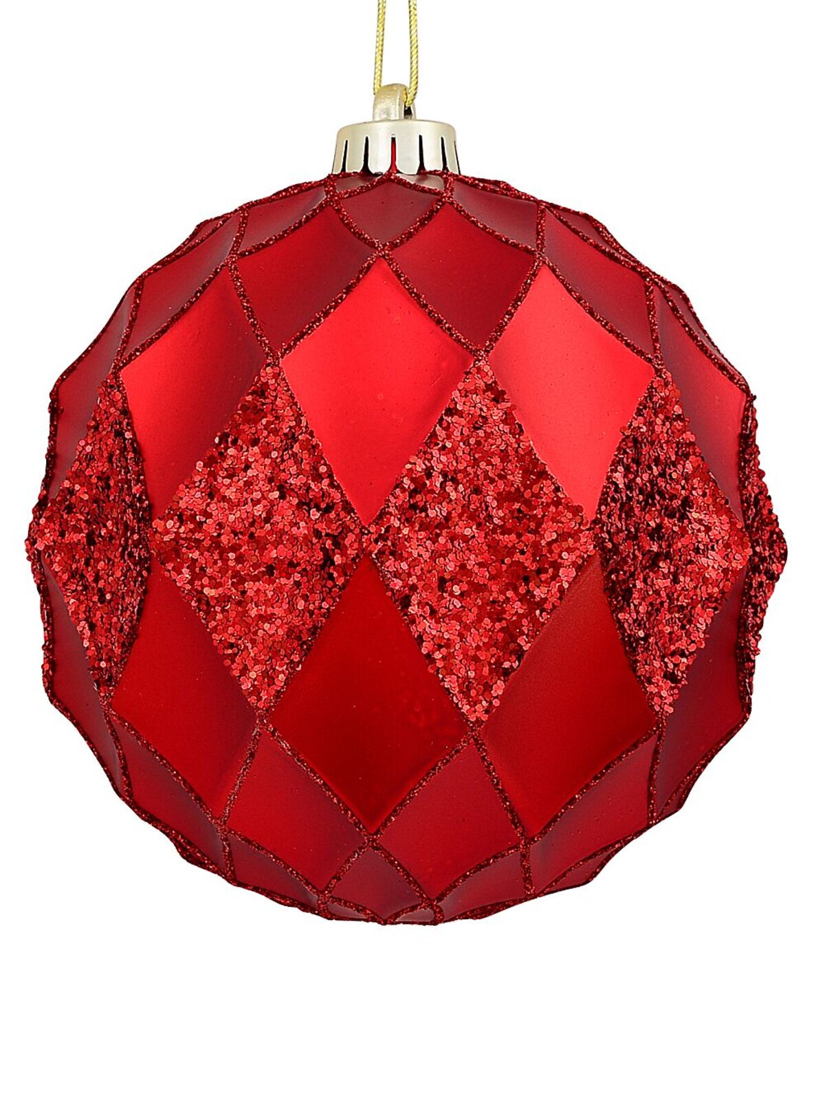 2x Dynamic Red Grand Diamond Textured Glitter Baubles | 15cm — image 6