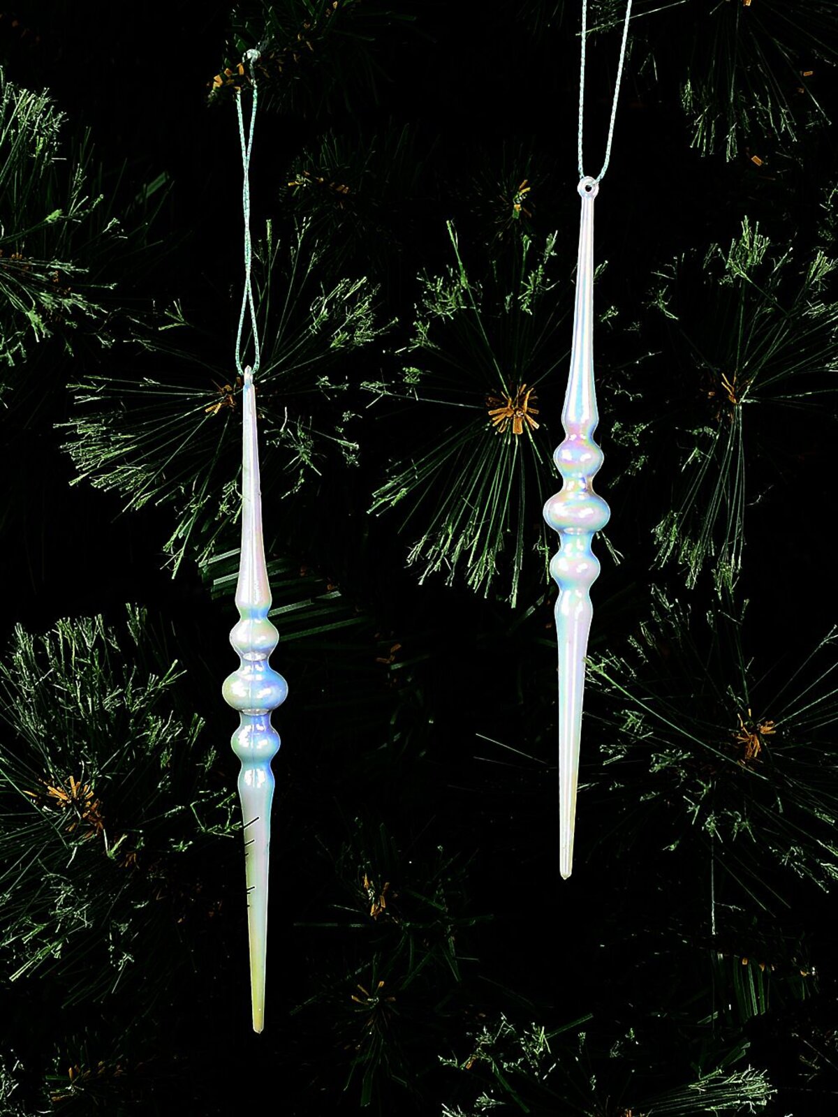 2x Gloss Iridescent Icicle Whimsical Essential Ornament | 17cm — image 2